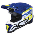 Just1 J40 Motocross Helmet Mission Fluo Yellow Blue Gloss