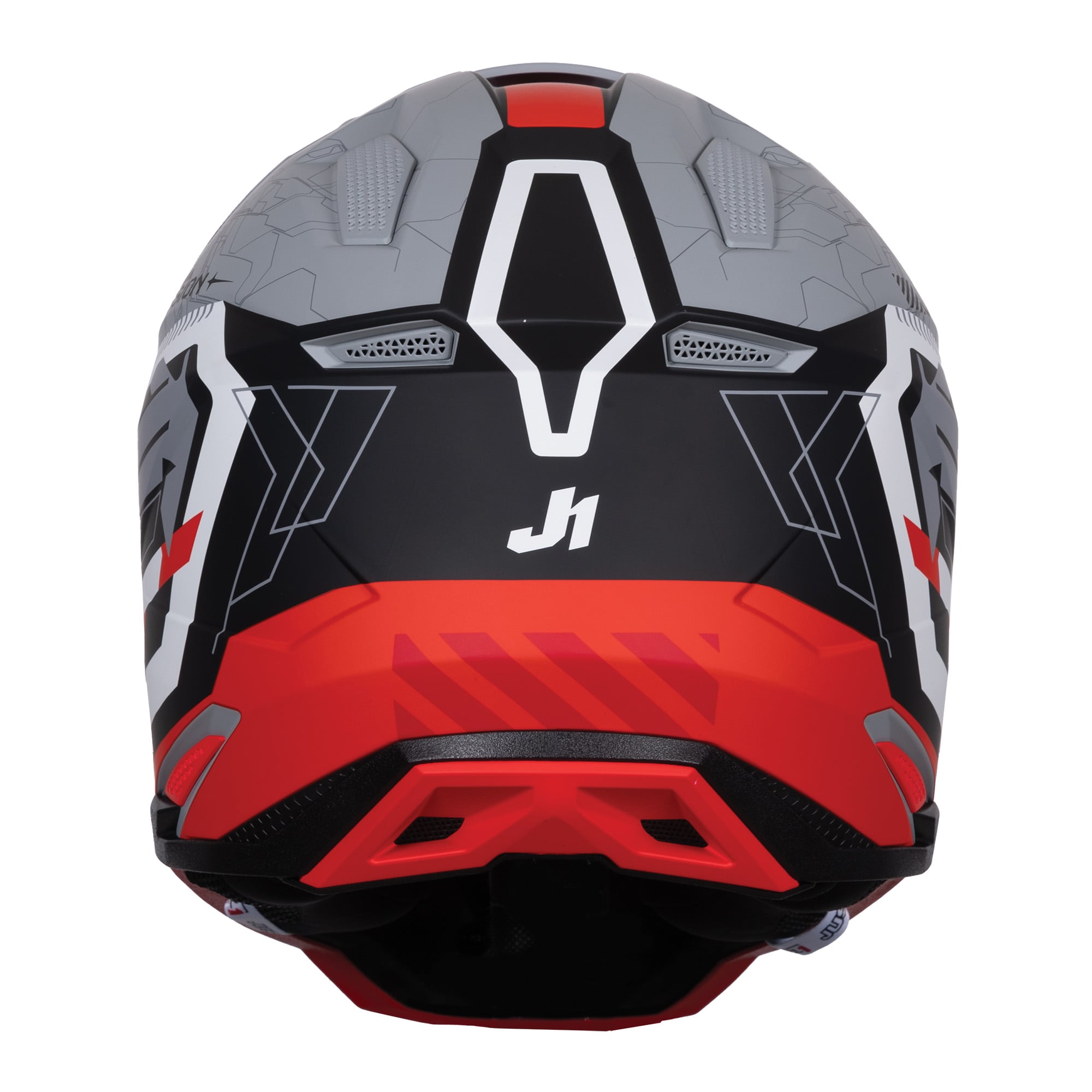 Just1 J40 Motocross Helmet Mission Red Grey Matt
