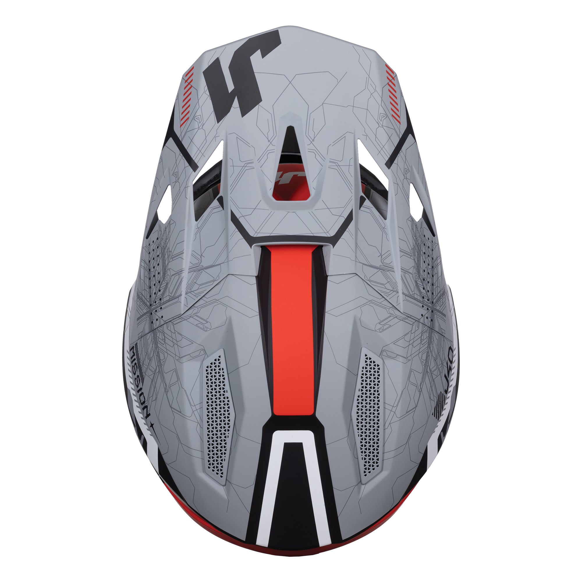 Just1 J40 Motocross Helmet Mission Red Grey Matt