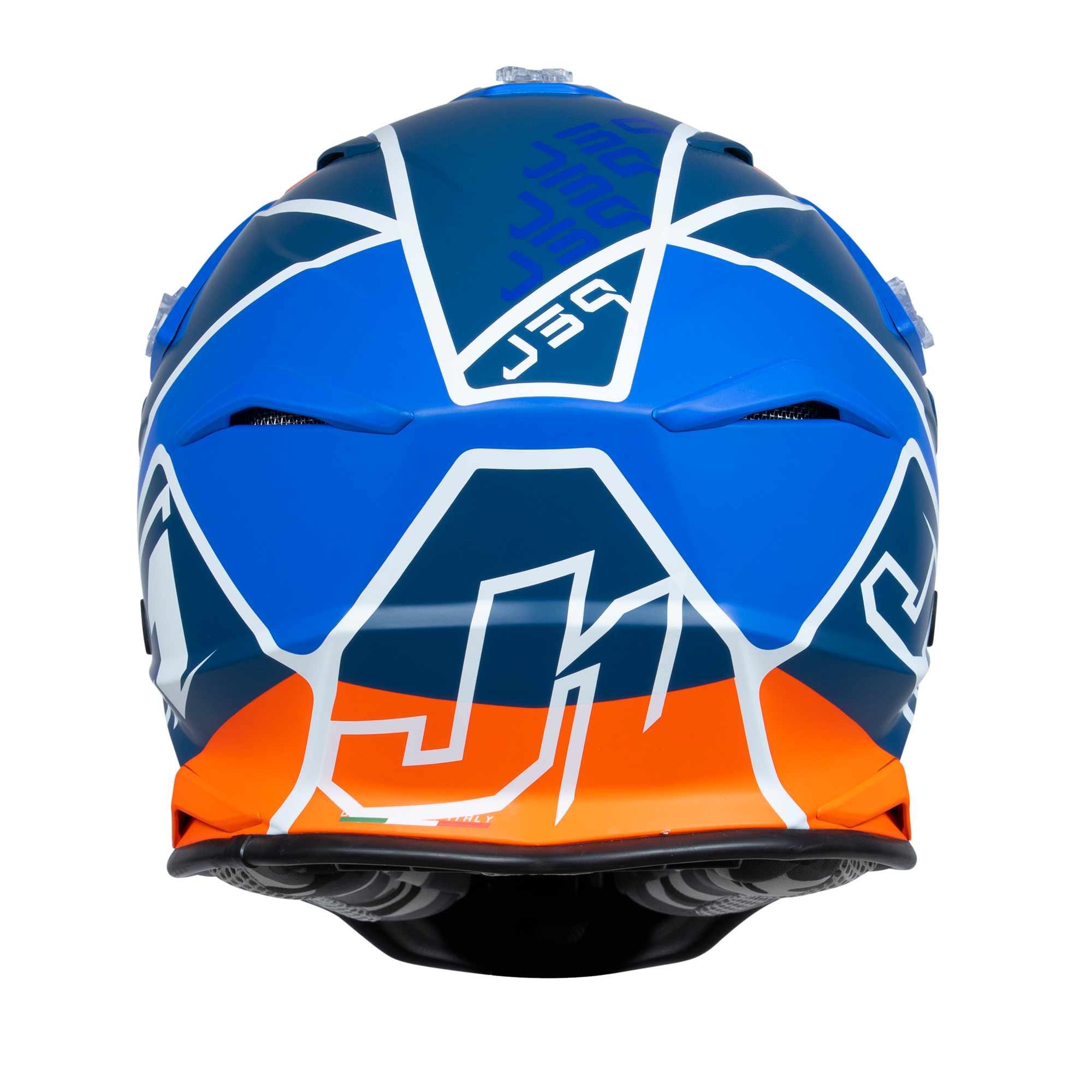 Just1 J39 Motocross Helmet Thruster White Fluo Orange Blue