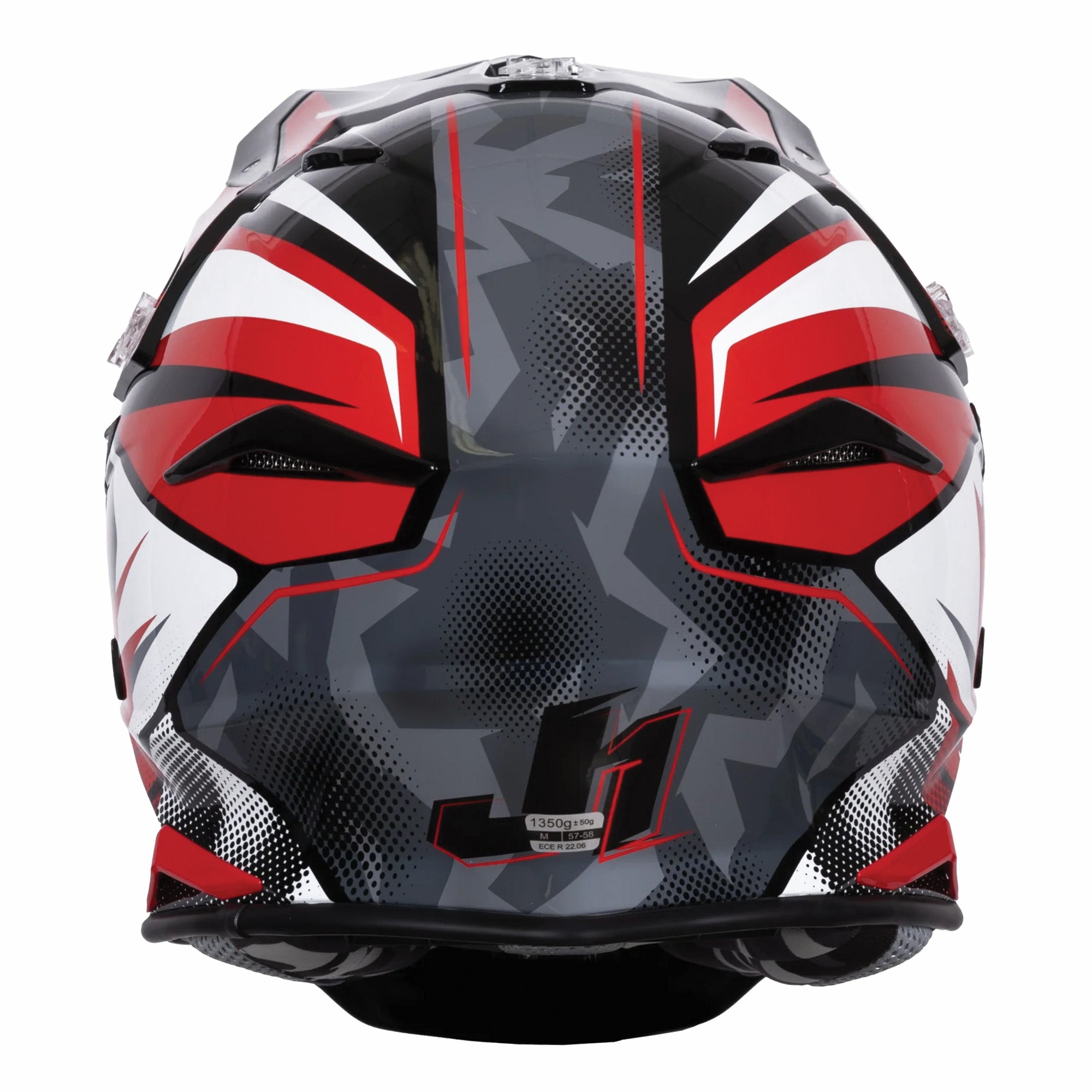 Just1 J39 Motocross Helmet Revo Red White Black Gloss