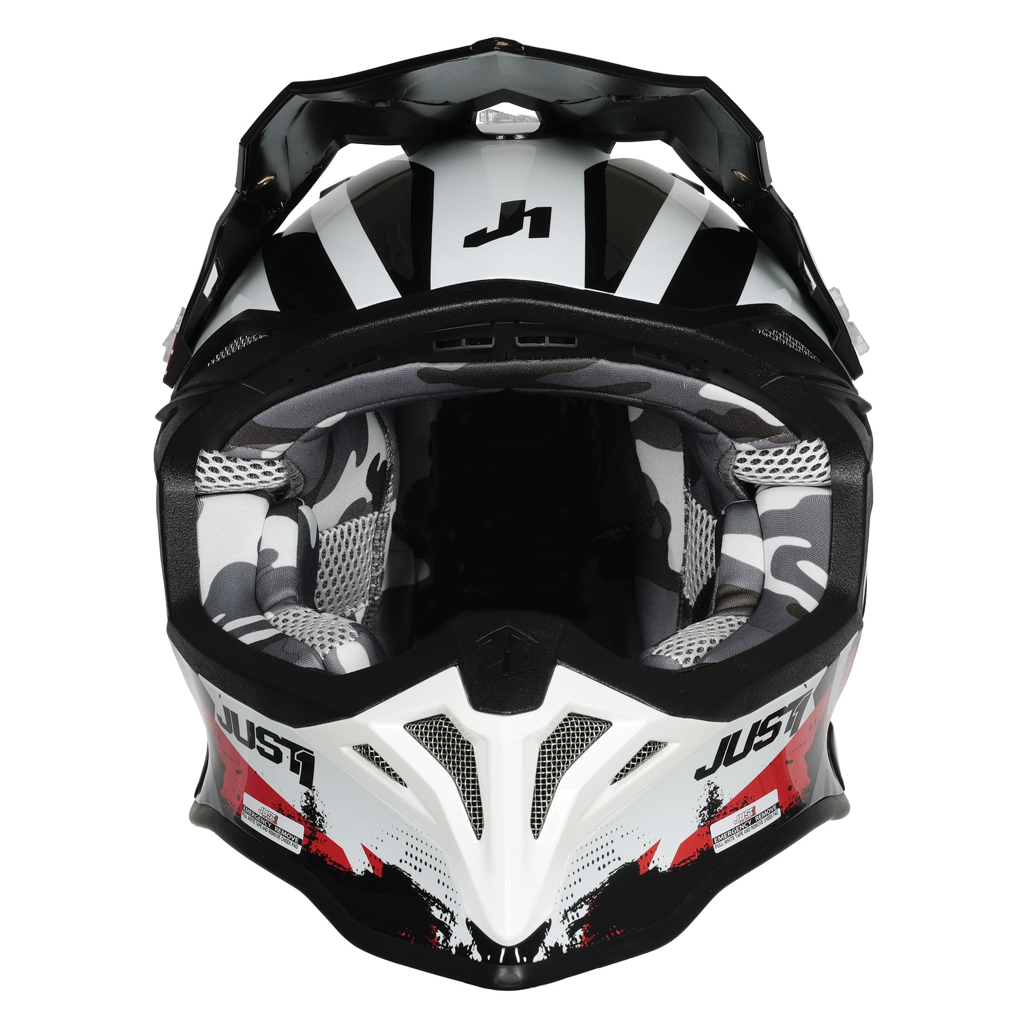Just1 J39 Motocross Helmet Marshall White Red Black Gloss