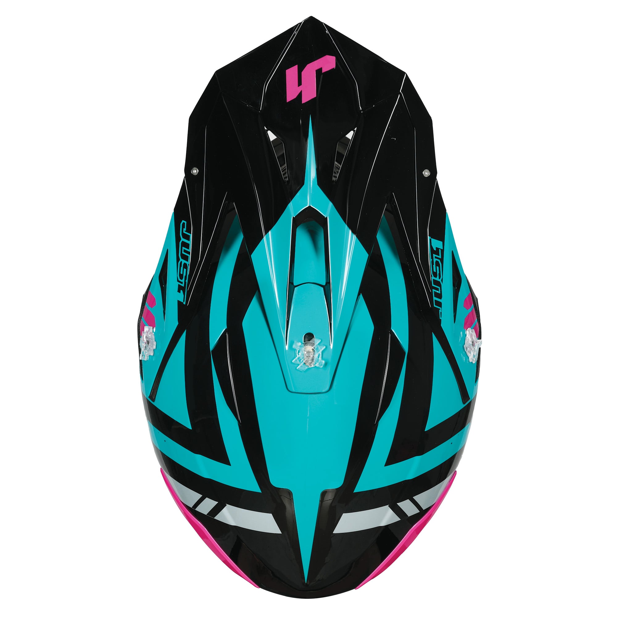 Just1 J39 Motocross Helmet Teal Black Pink Matt