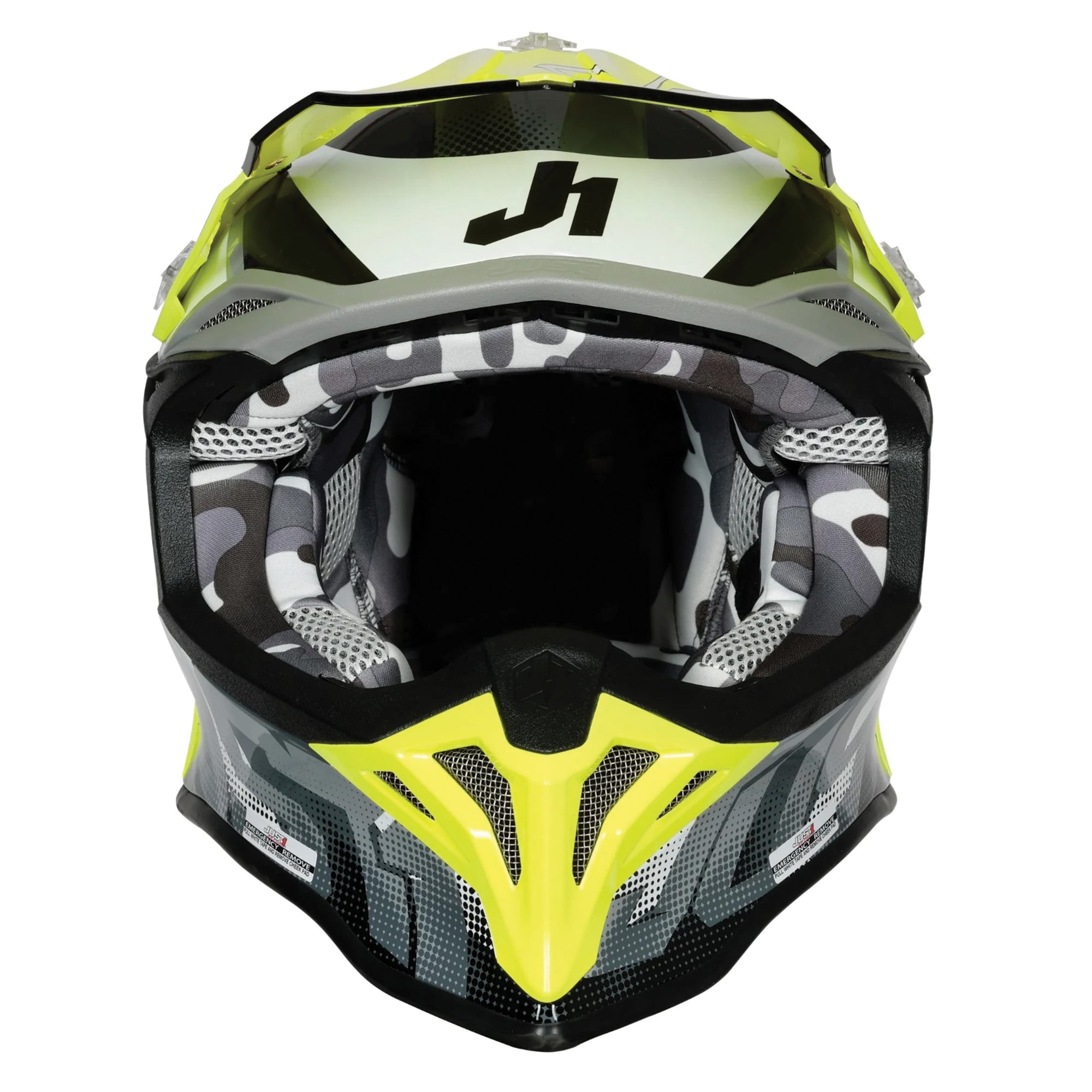 Just1 J39 Motocross Helmet Revo Grey Yellow Fluo Black Matt