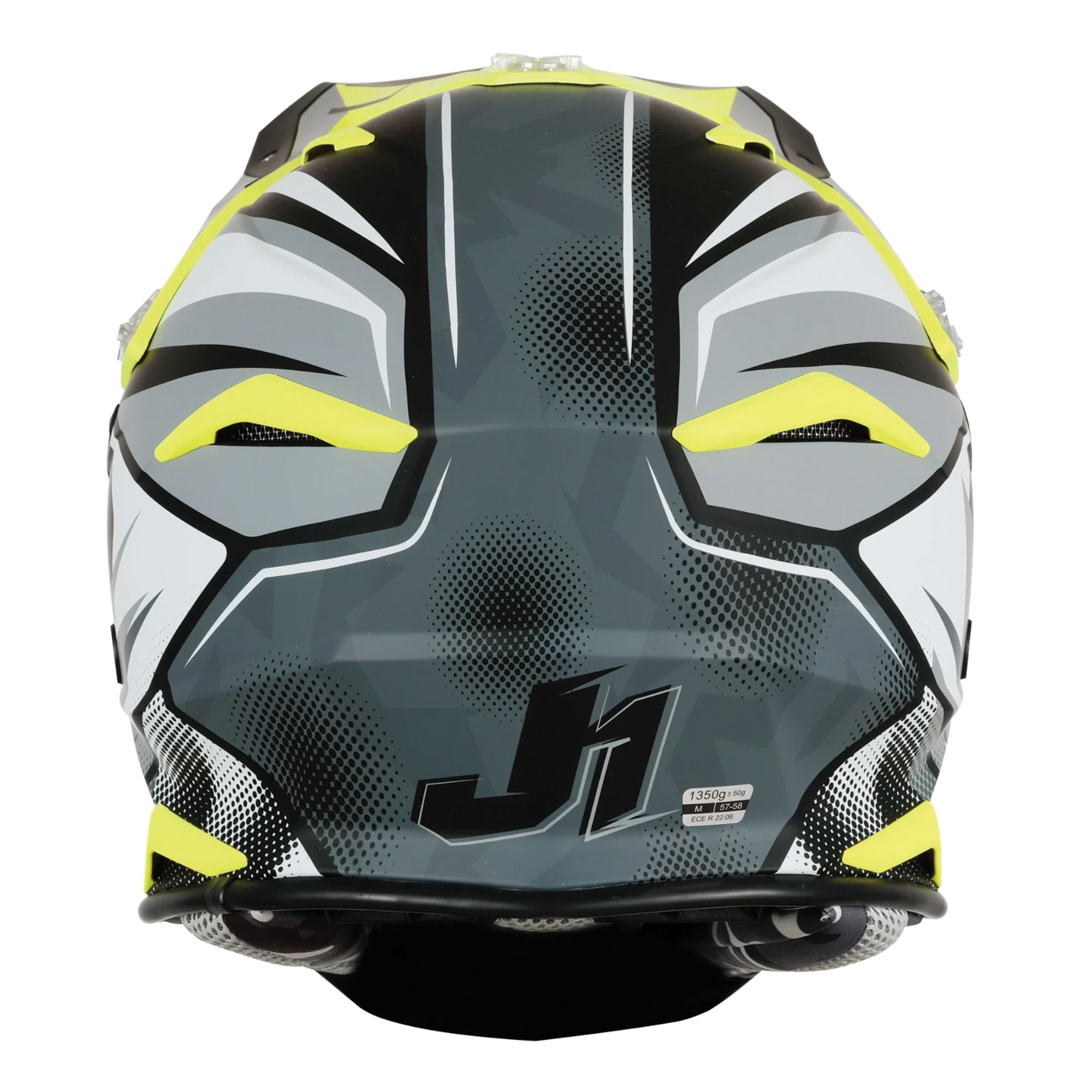Just1 J39 Motocross Helmet Revo Grey Yellow Fluo Black Matt