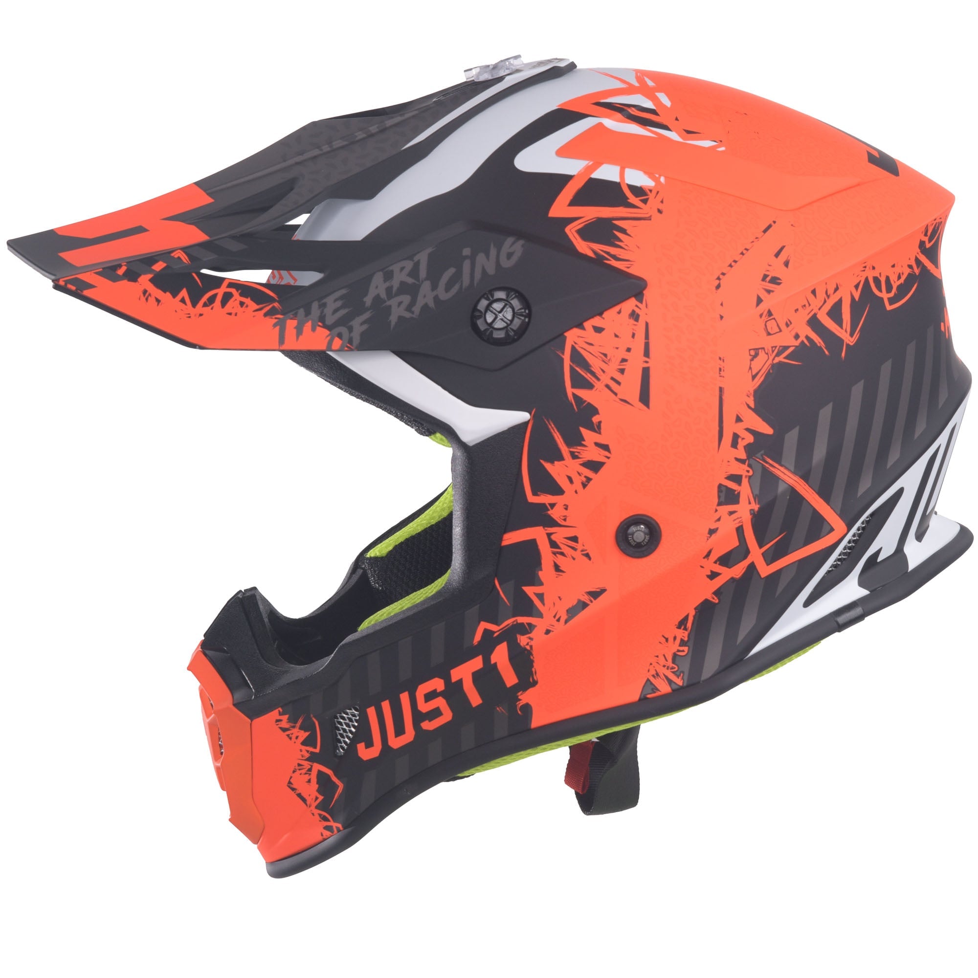 Just1 J38 MX Helmet Mask Fluo Orange/Titanium/Black Matt