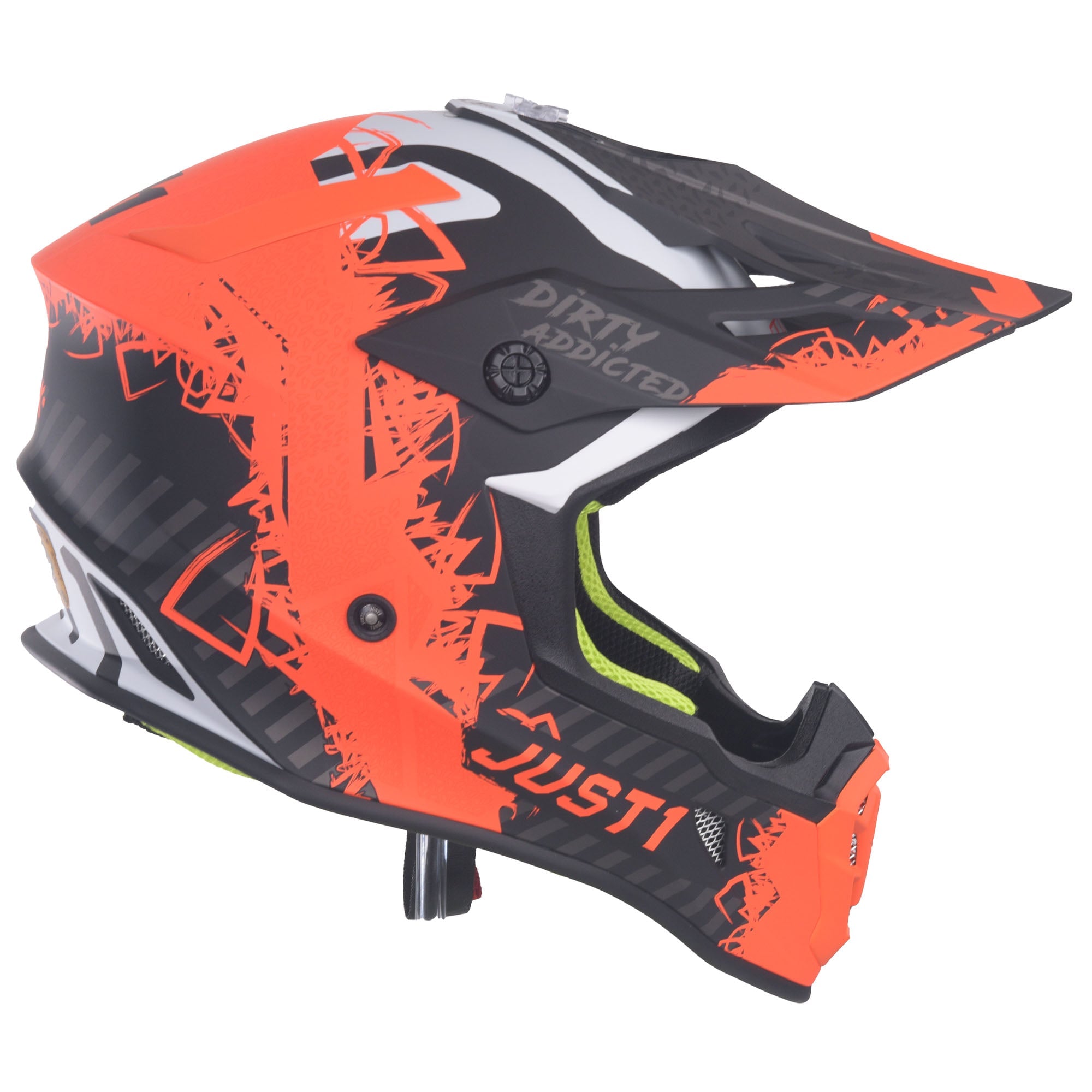 Just1 J38 MX Helmet Mask Fluo Orange/Titanium/Black Matt