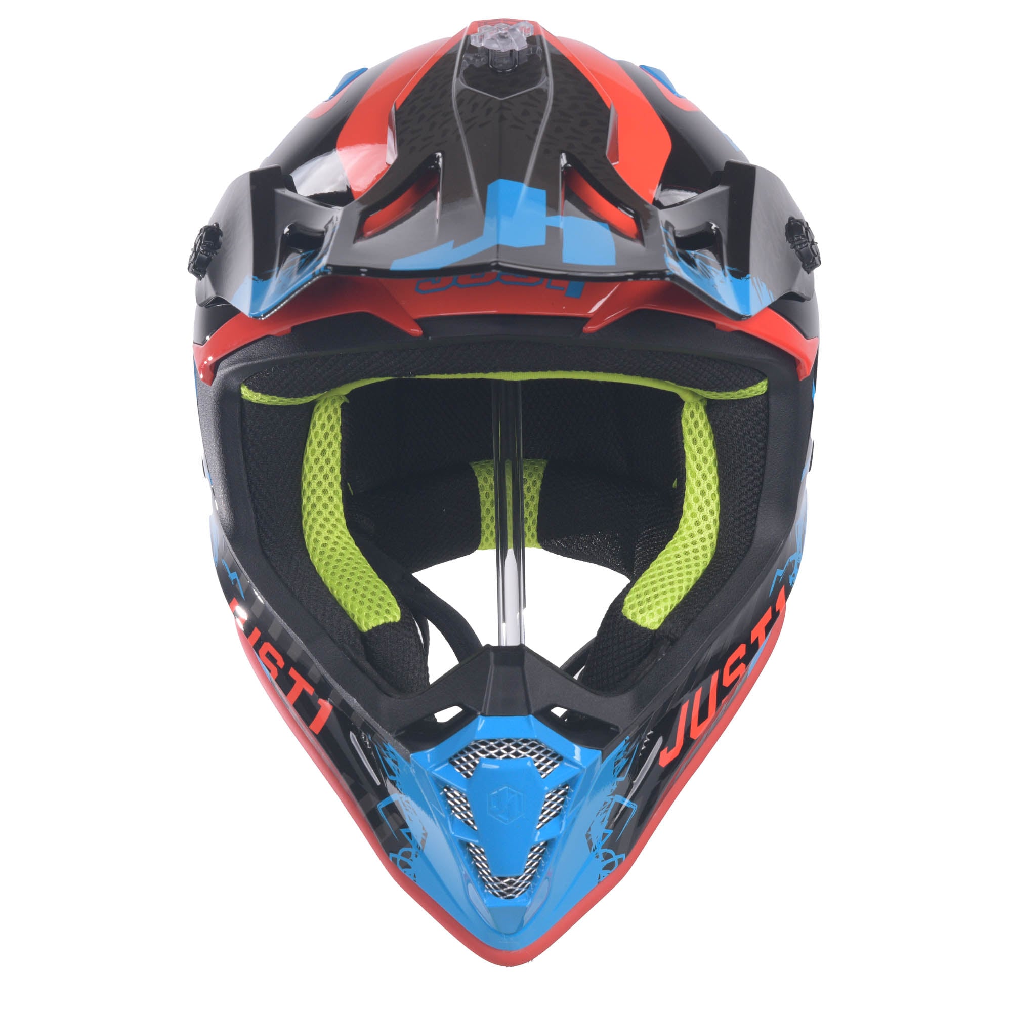 Just1 J38 MX Helmet Mask Blue/Red/Black Gloss
