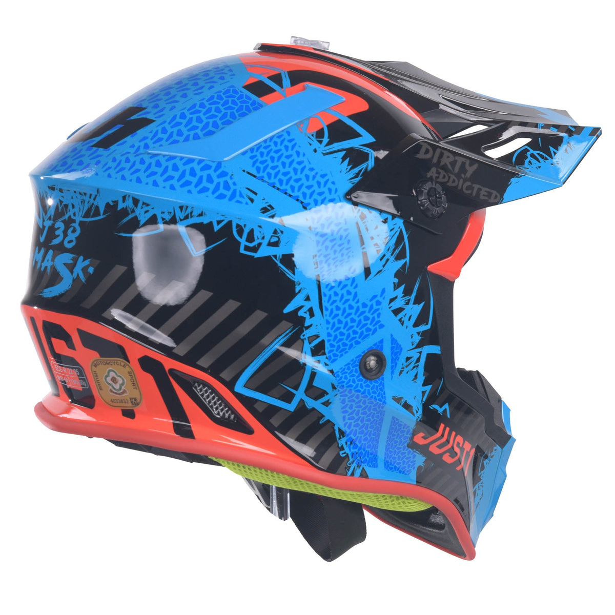Just1 J38 MX Helmet Mask Blue/Red/Black Gloss