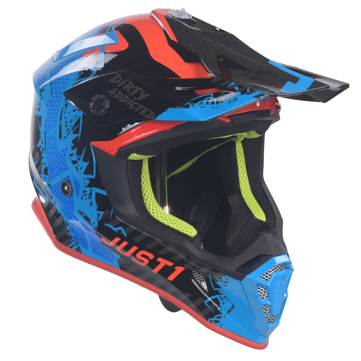 Just1 J38 MX Helmet Mask Blue/Red/Black Gloss