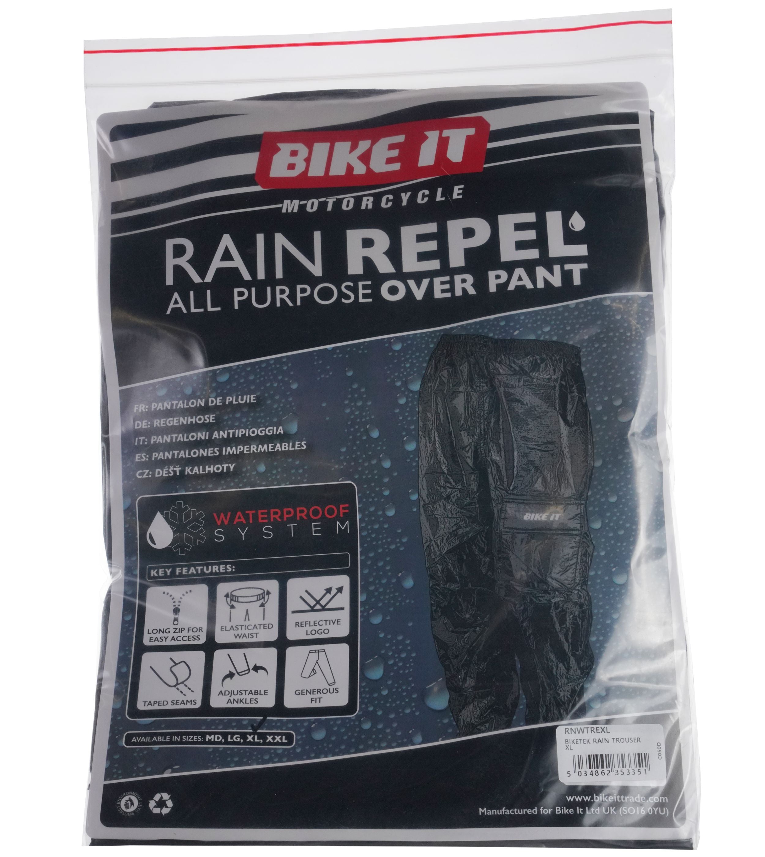 BikeTek Rain Overtrousers