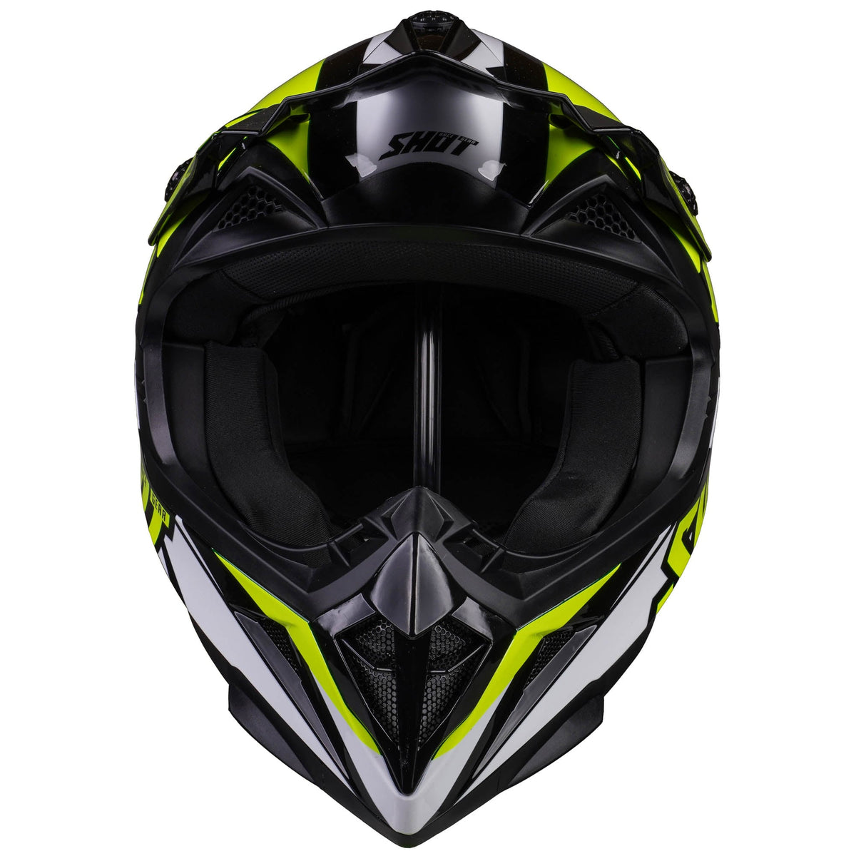 Shot 'Pulse Revenge' MX Helmet - Black Neon Yellow White [Gloss]