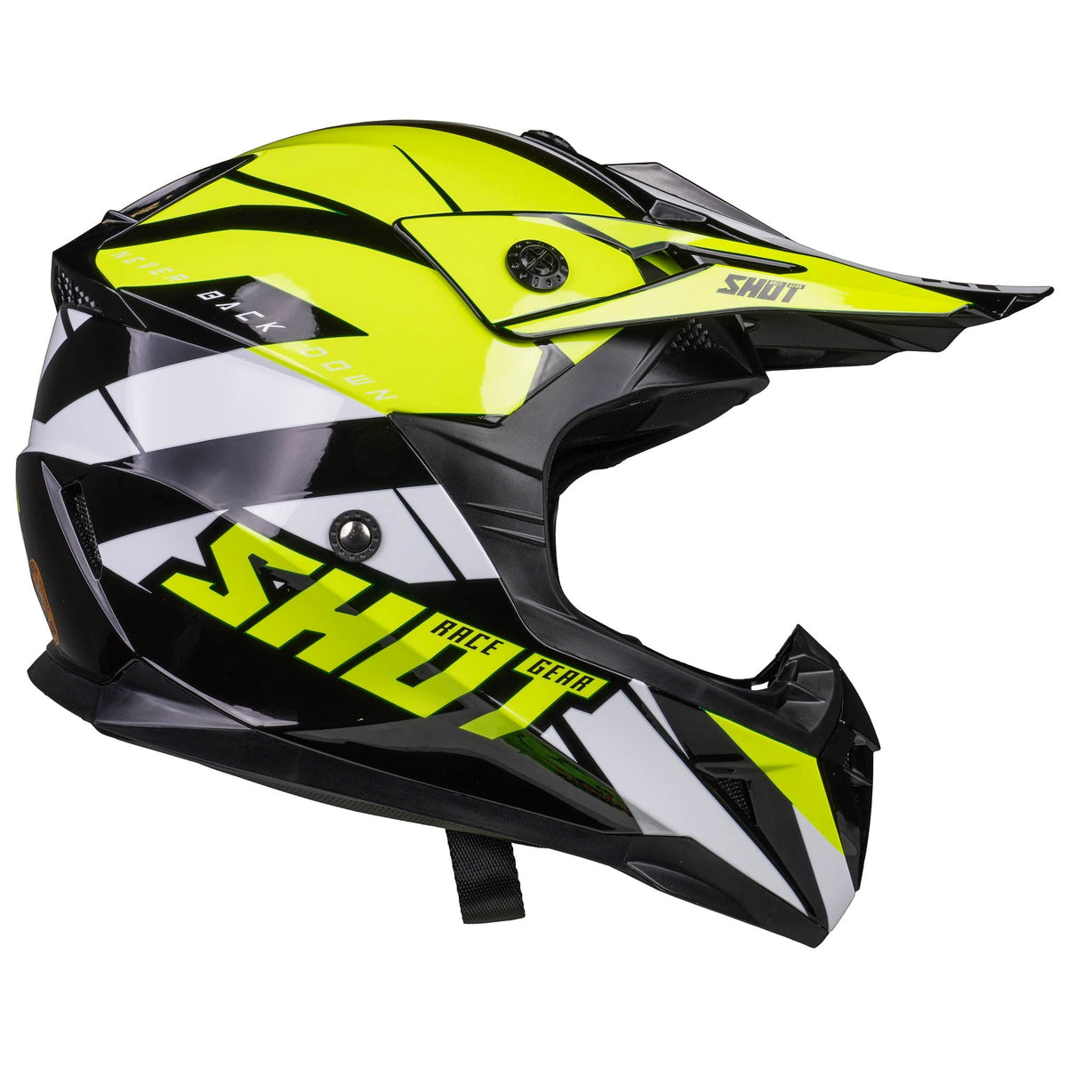 Shot 'Pulse Revenge' MX Helmet - Black Neon Yellow White [Gloss]