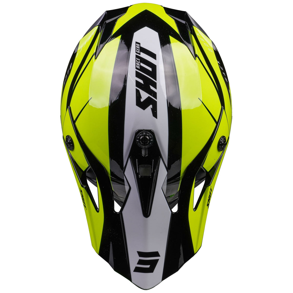 Shot 'Pulse Revenge' MX Helmet - Black Neon Yellow White [Gloss]