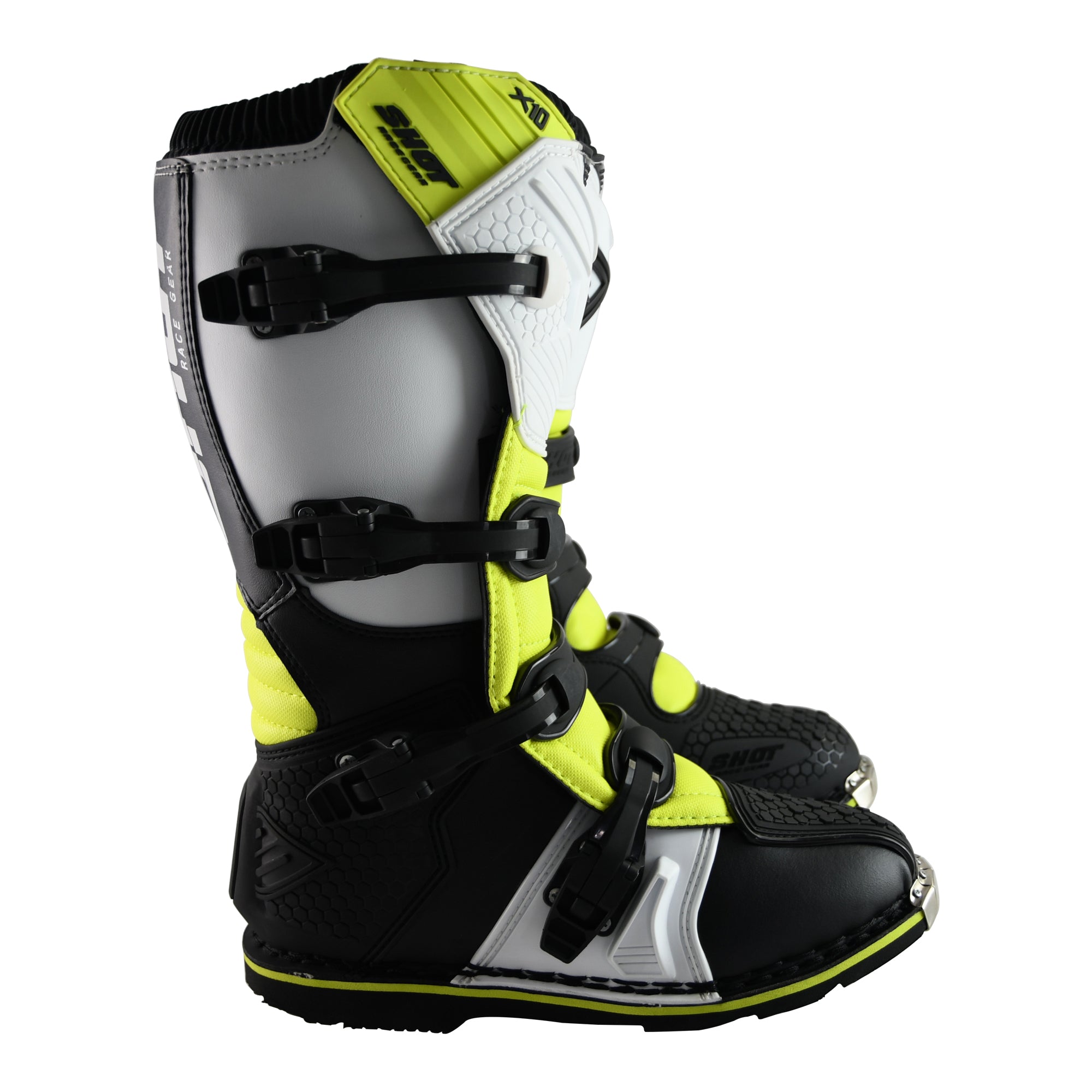 Shot X10 2.0 MX Boots Adult - Black/White/Yellow