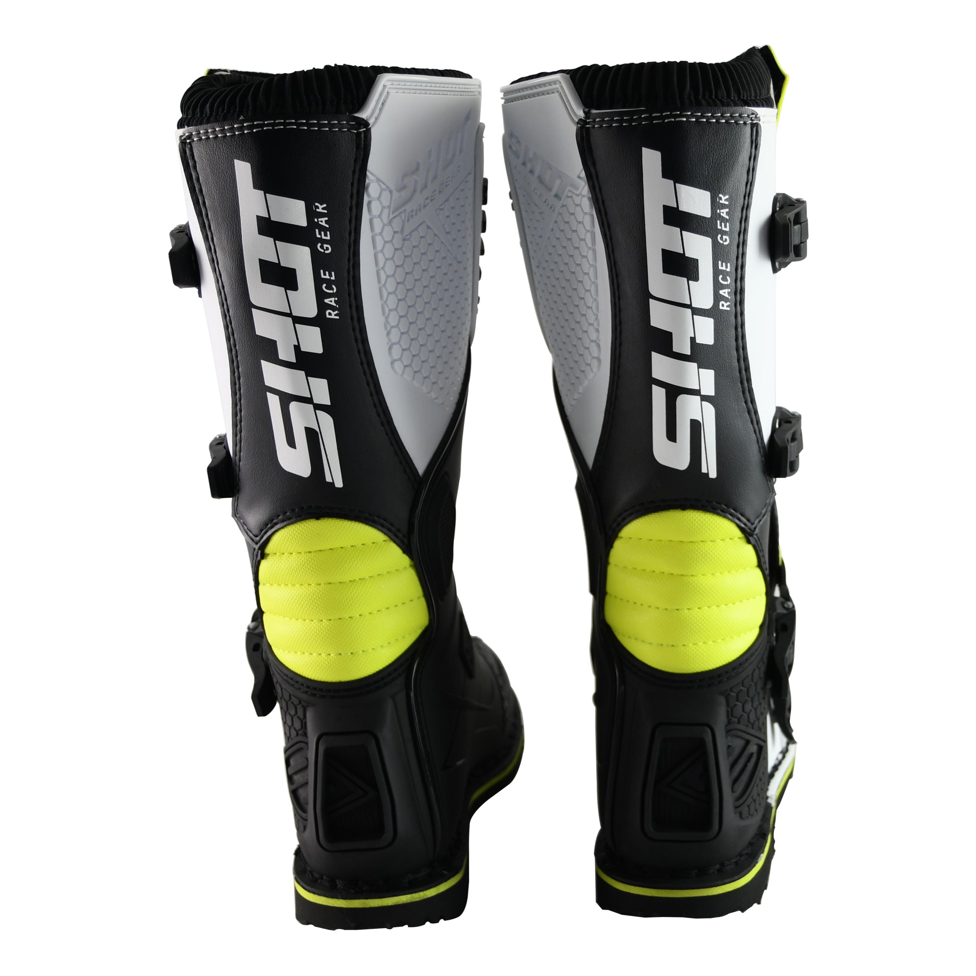 Shot X10 2.0 MX Boots Adult - Black/White/Yellow