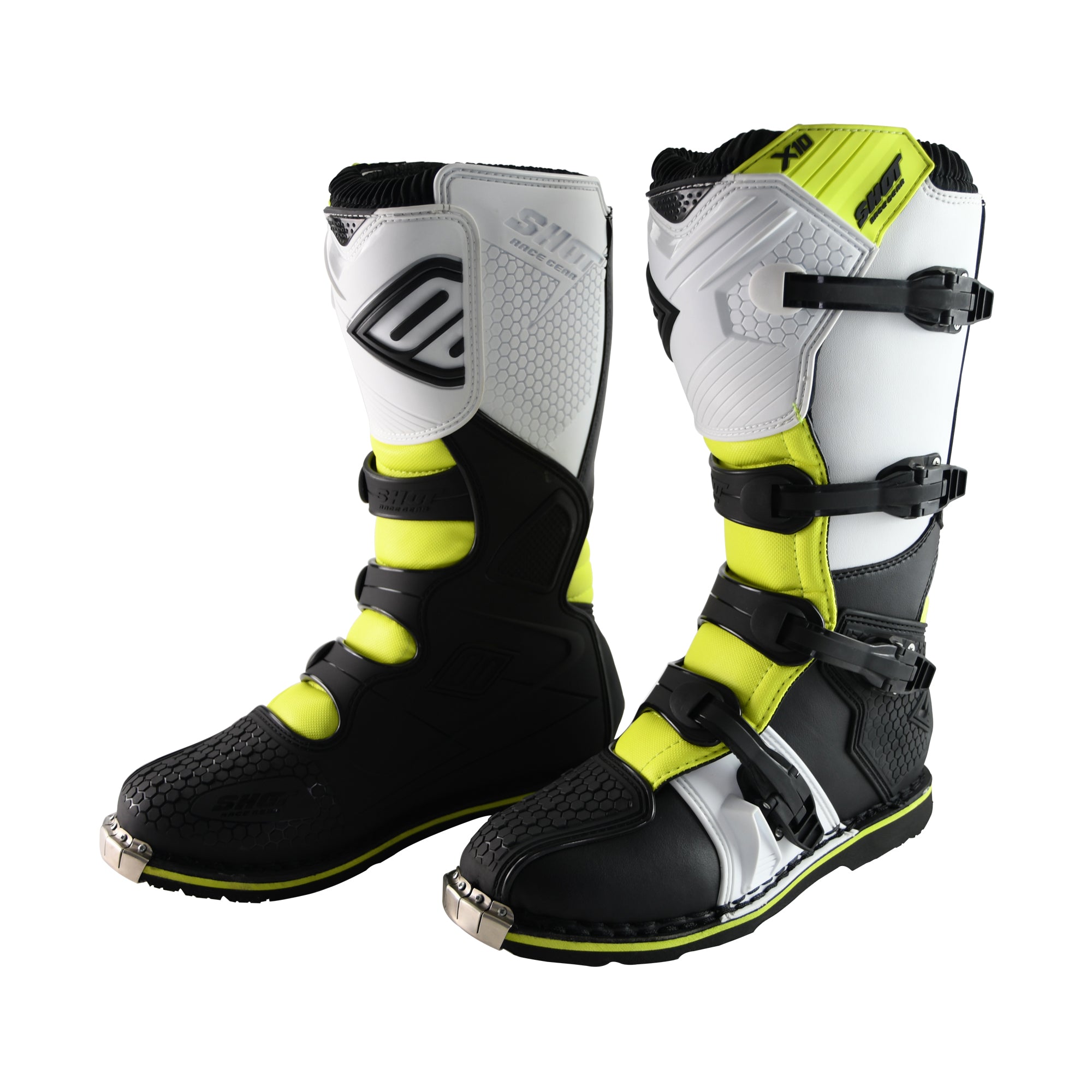 Shot X10 2.0 MX Boots Adult - Black/White/Yellow