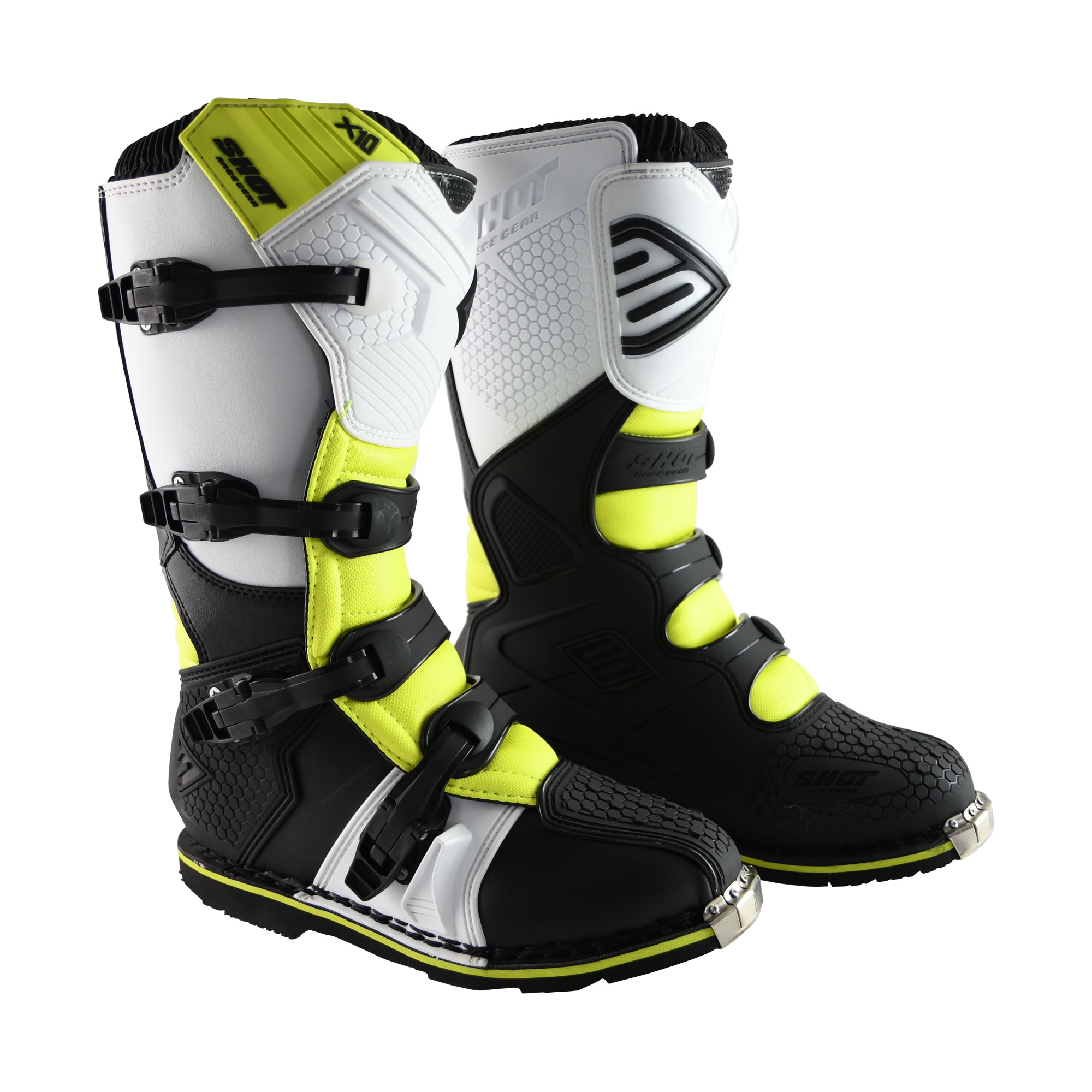 Shot X10 2.0 MX Boots Adult - Black/White/Yellow
