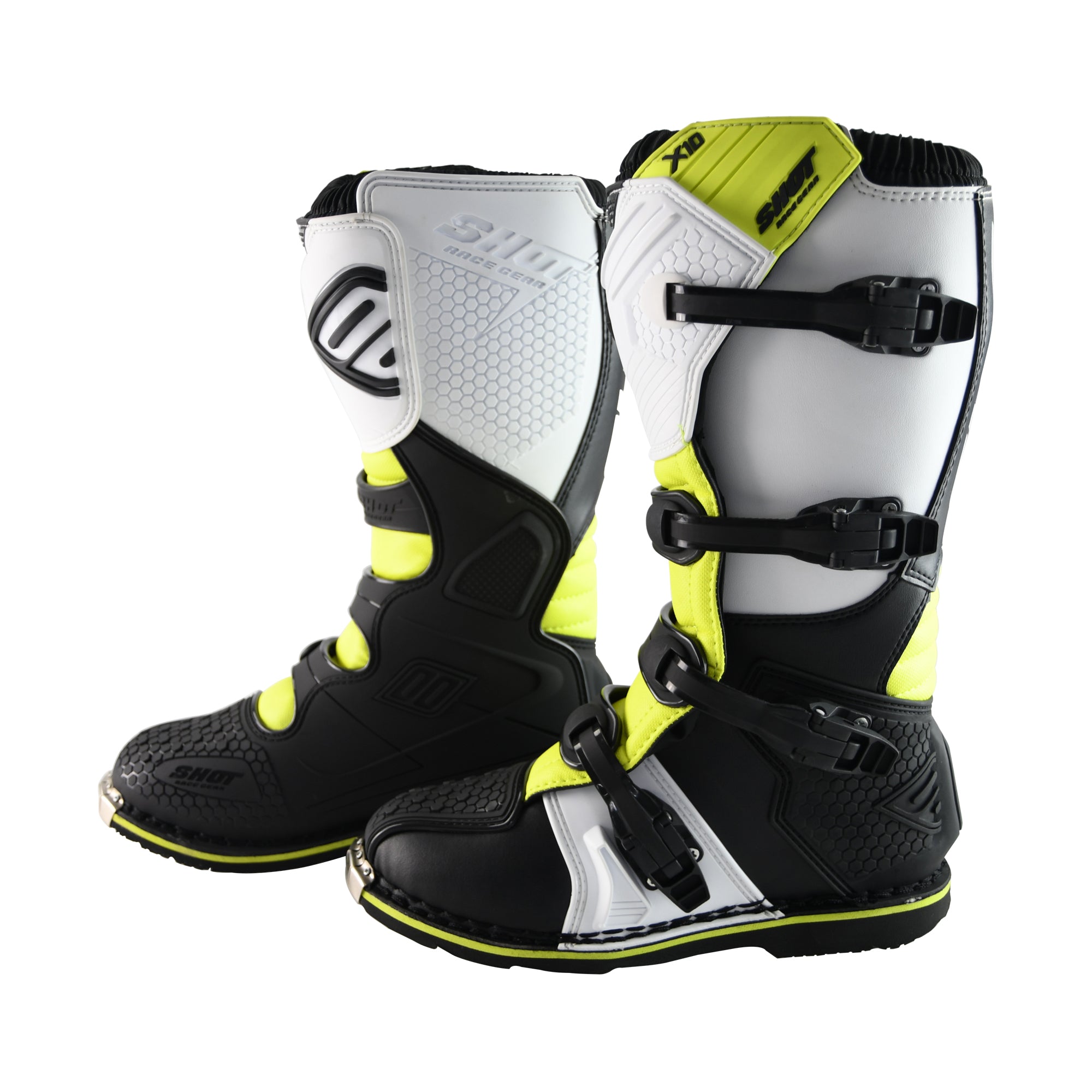 Shot X10 2.0 MX Boots Adult - Black/White/Yellow