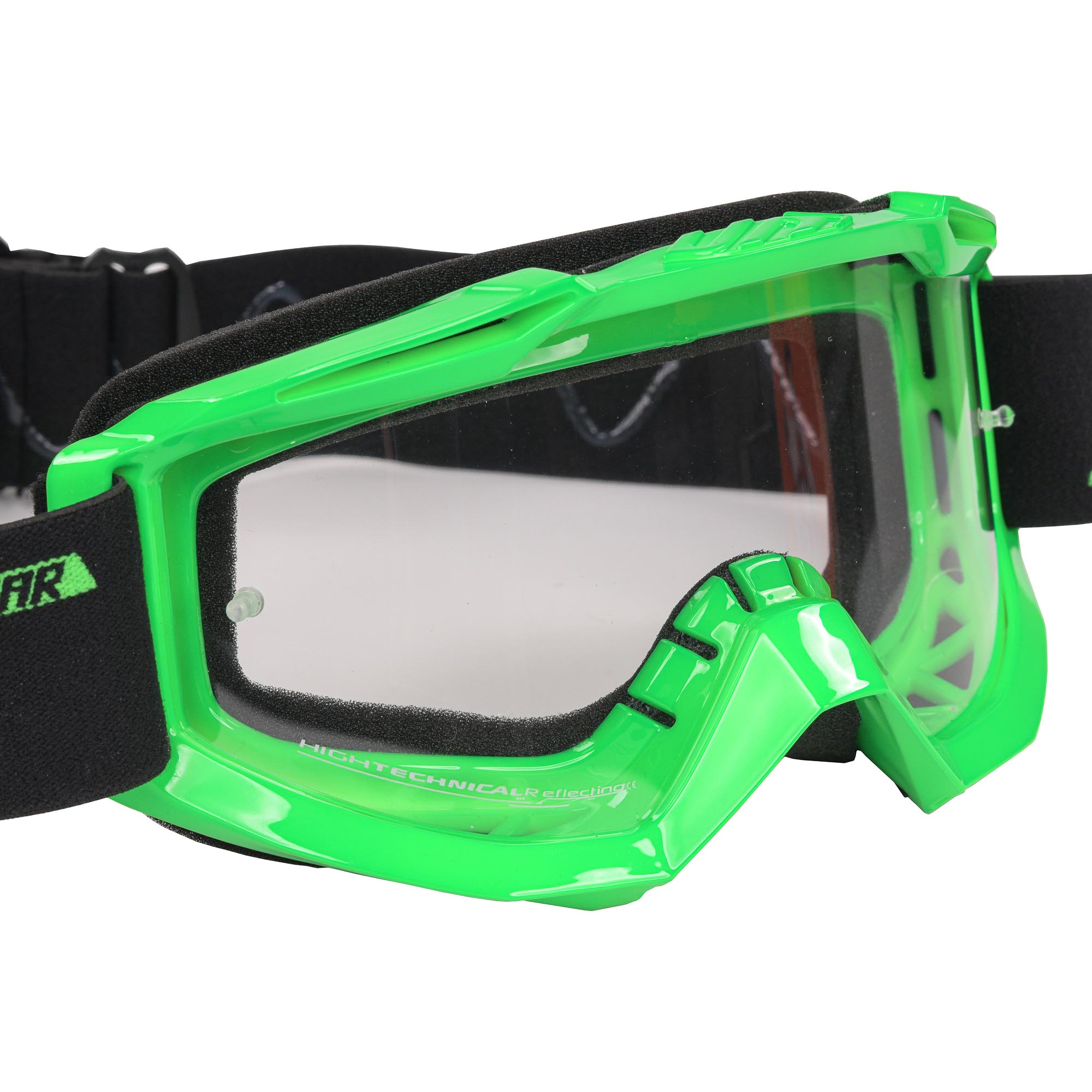 Shot Assault Neon Green Motocross Goggles