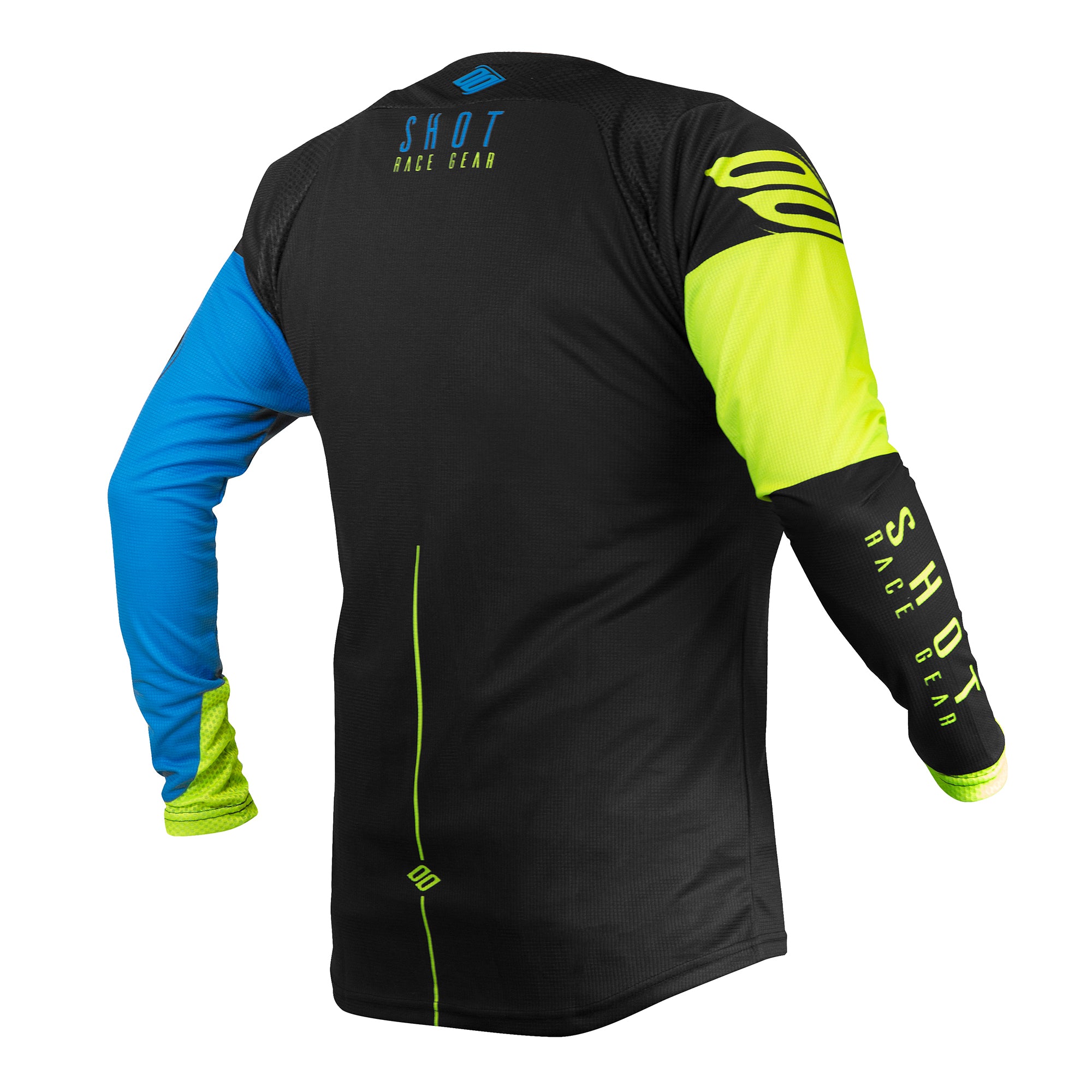 Shot Aerolite MX Jersey Adult - Alpha Blue Neon Yellow