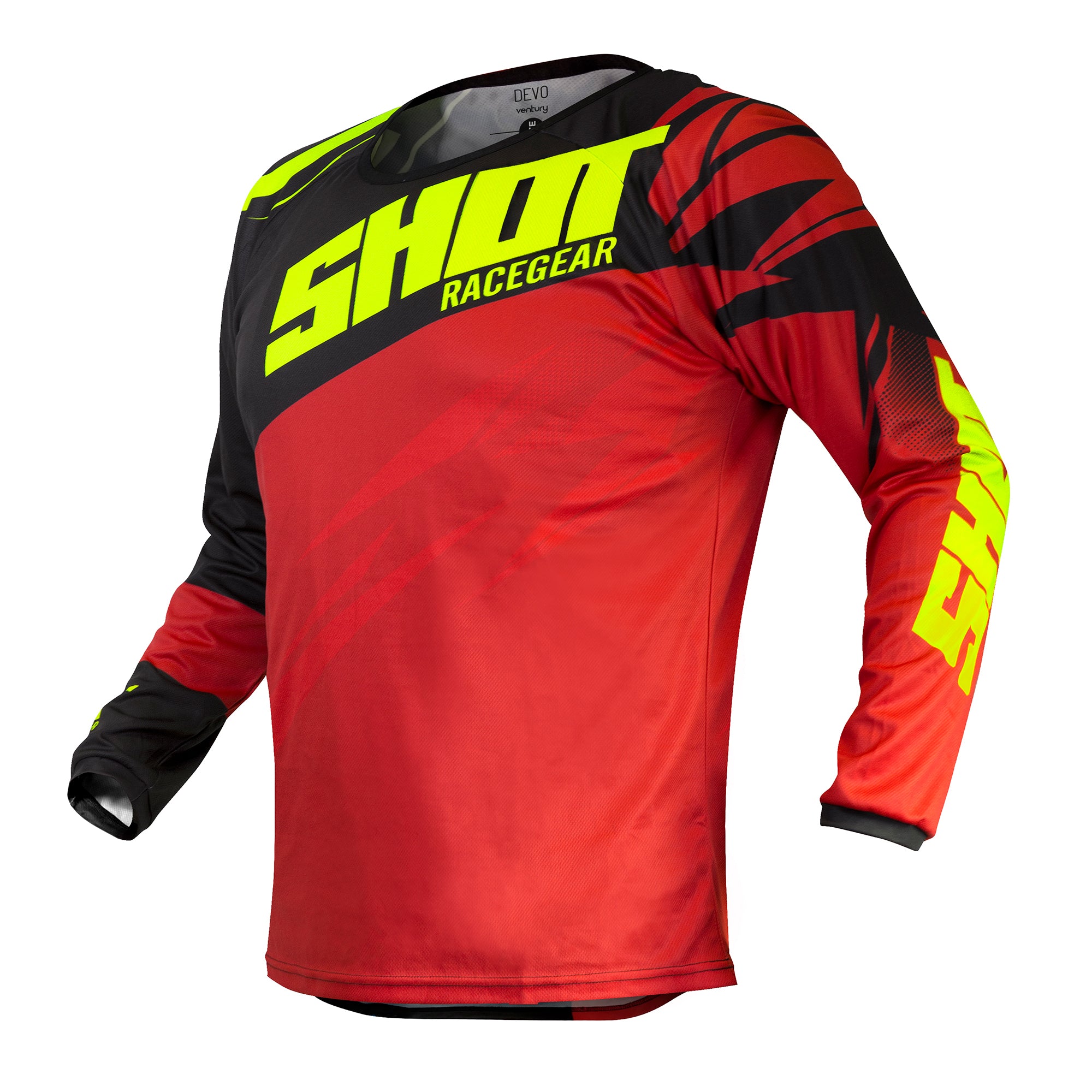 Shot Devo MX Jersey Adult - Ventury Red Neon Yellow