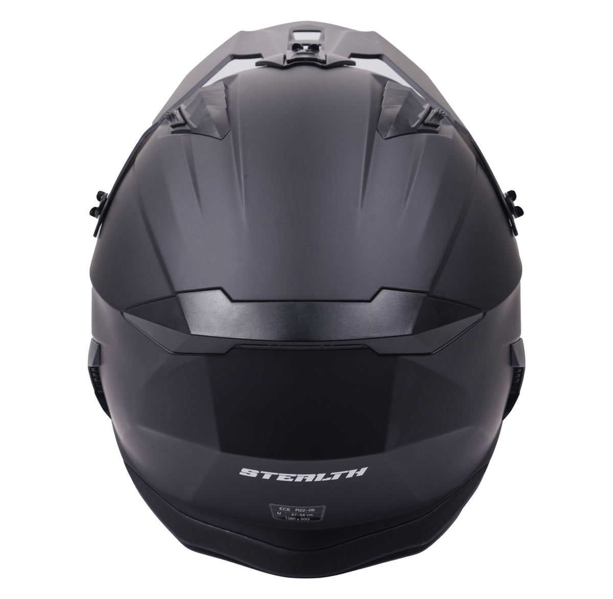 Stealth Fighter Multi Function Motorcycle Full & Open Face Helmet - Matt Black