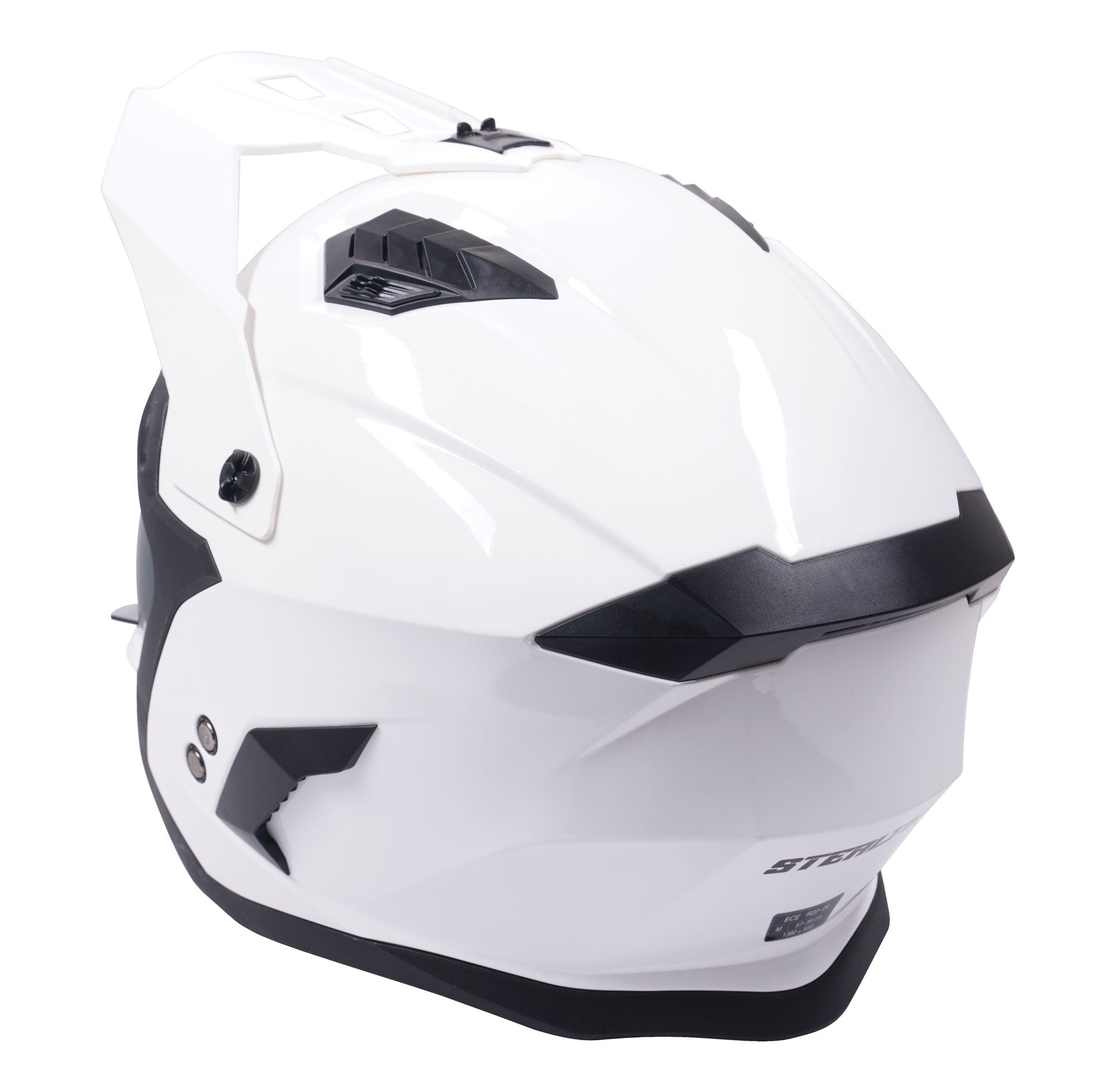 Stealth Fighter Multi Function Motorcycle Full & Open Face Helmet - Gloss White