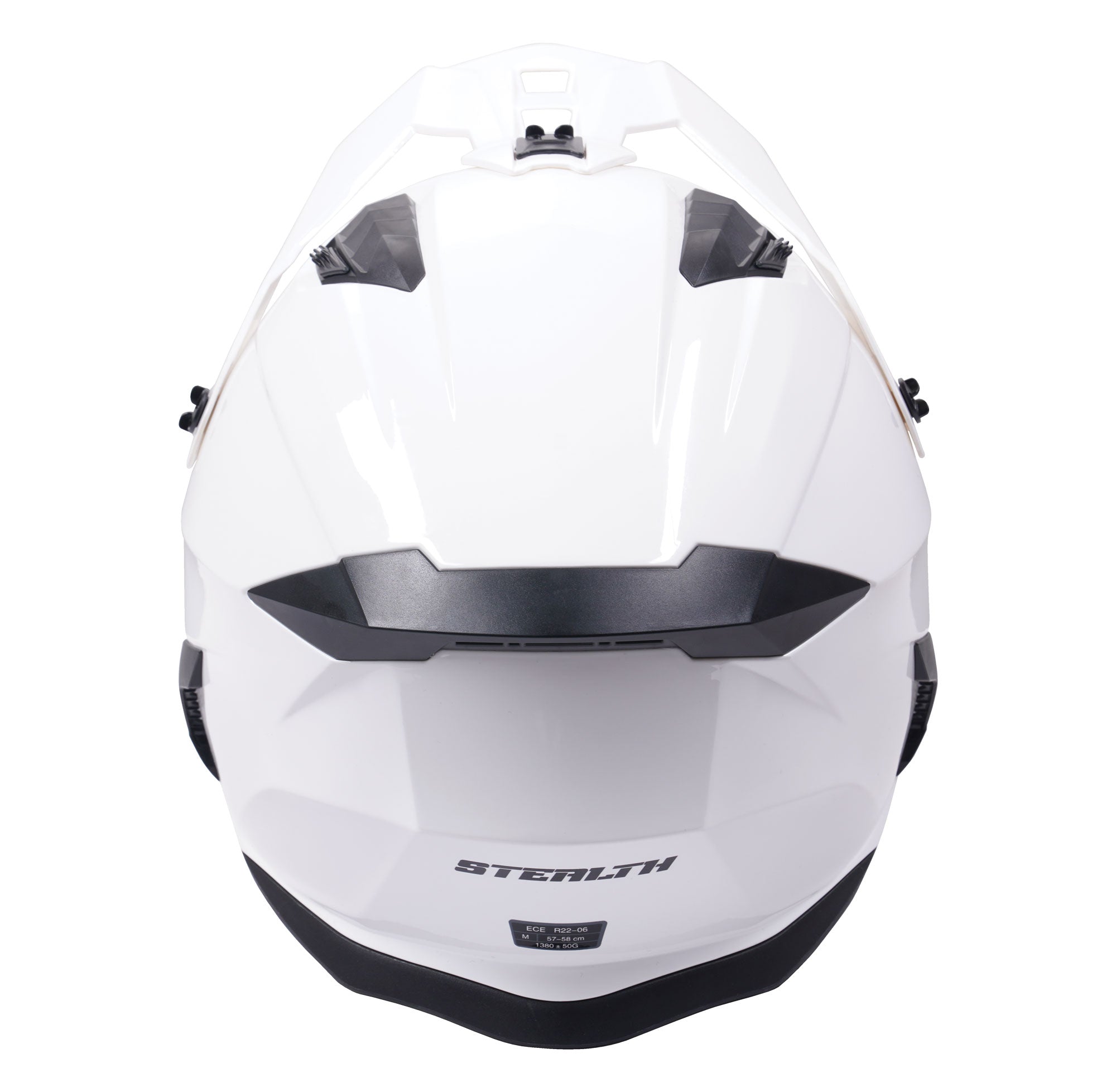Stealth Fighter Multi Function Motorcycle Full & Open Face Helmet - Gloss White