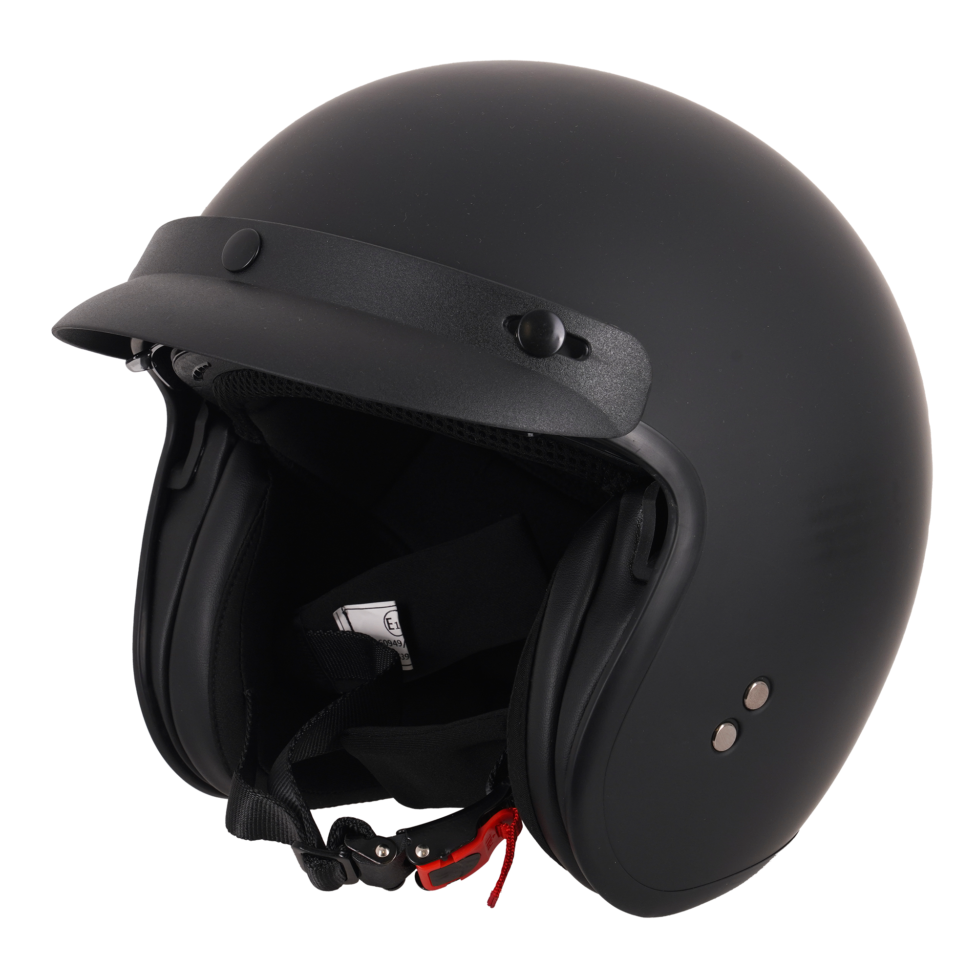 Stealth Open Face Helmet With Peak - Matt Black