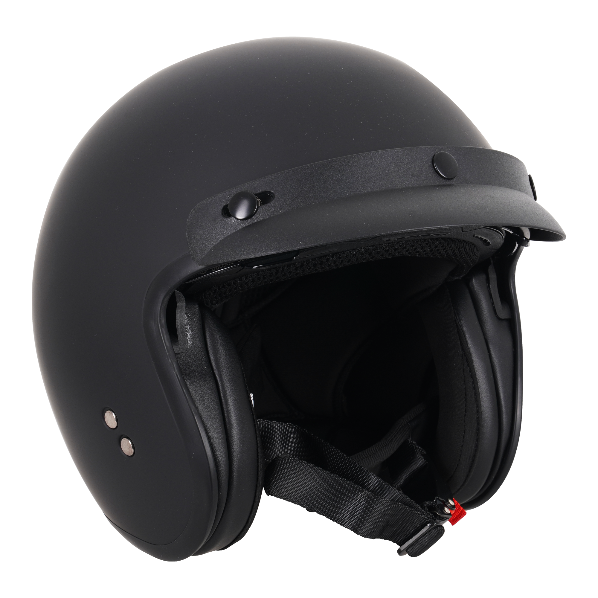 Stealth Open Face Helmet With Peak - Matt Black