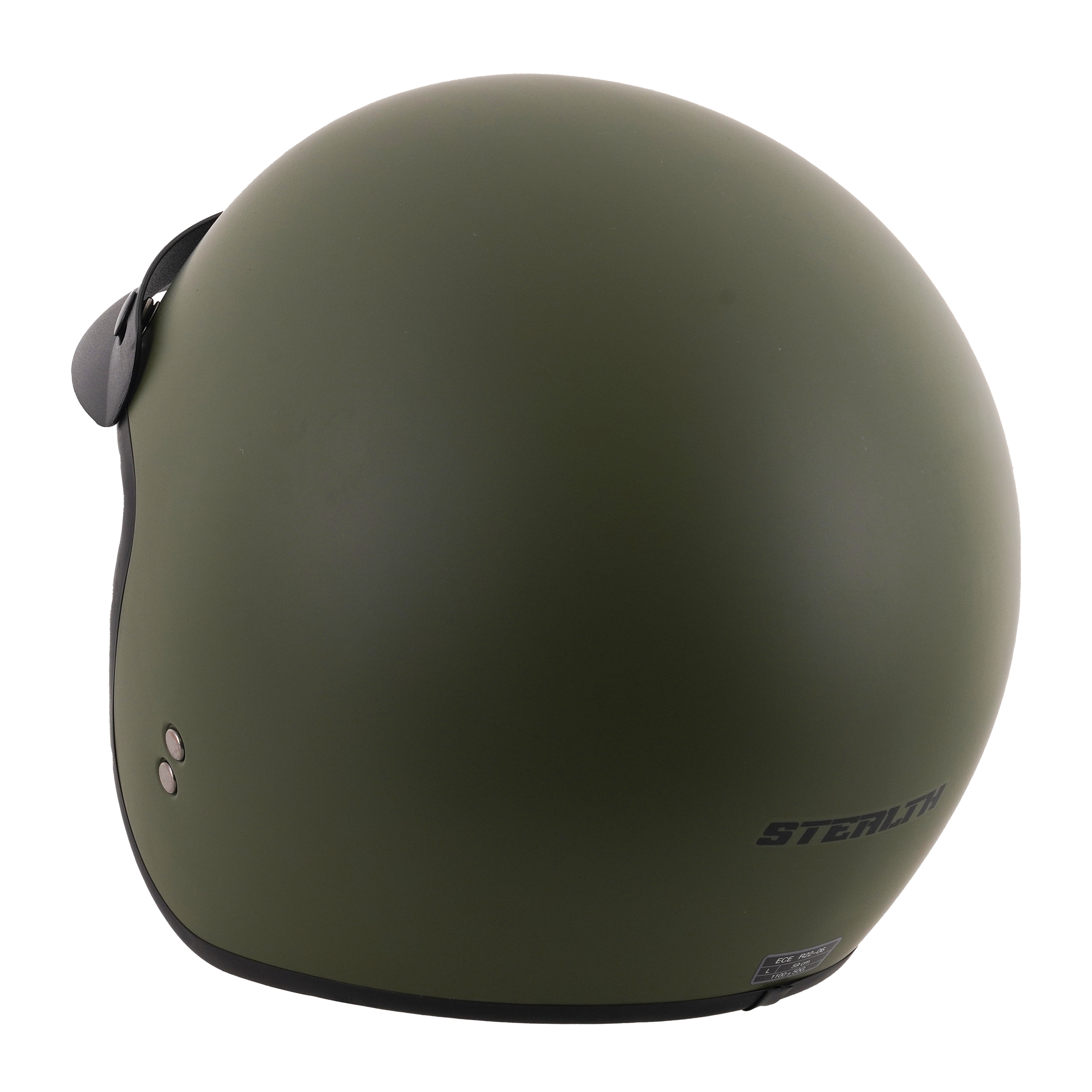 Stealth Open Face Helmet With Peak - Matt Green