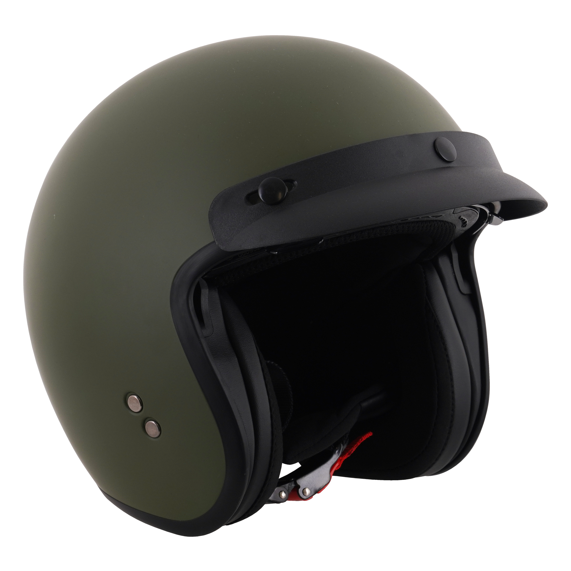 Stealth Open Face Helmet With Peak - Matt Green