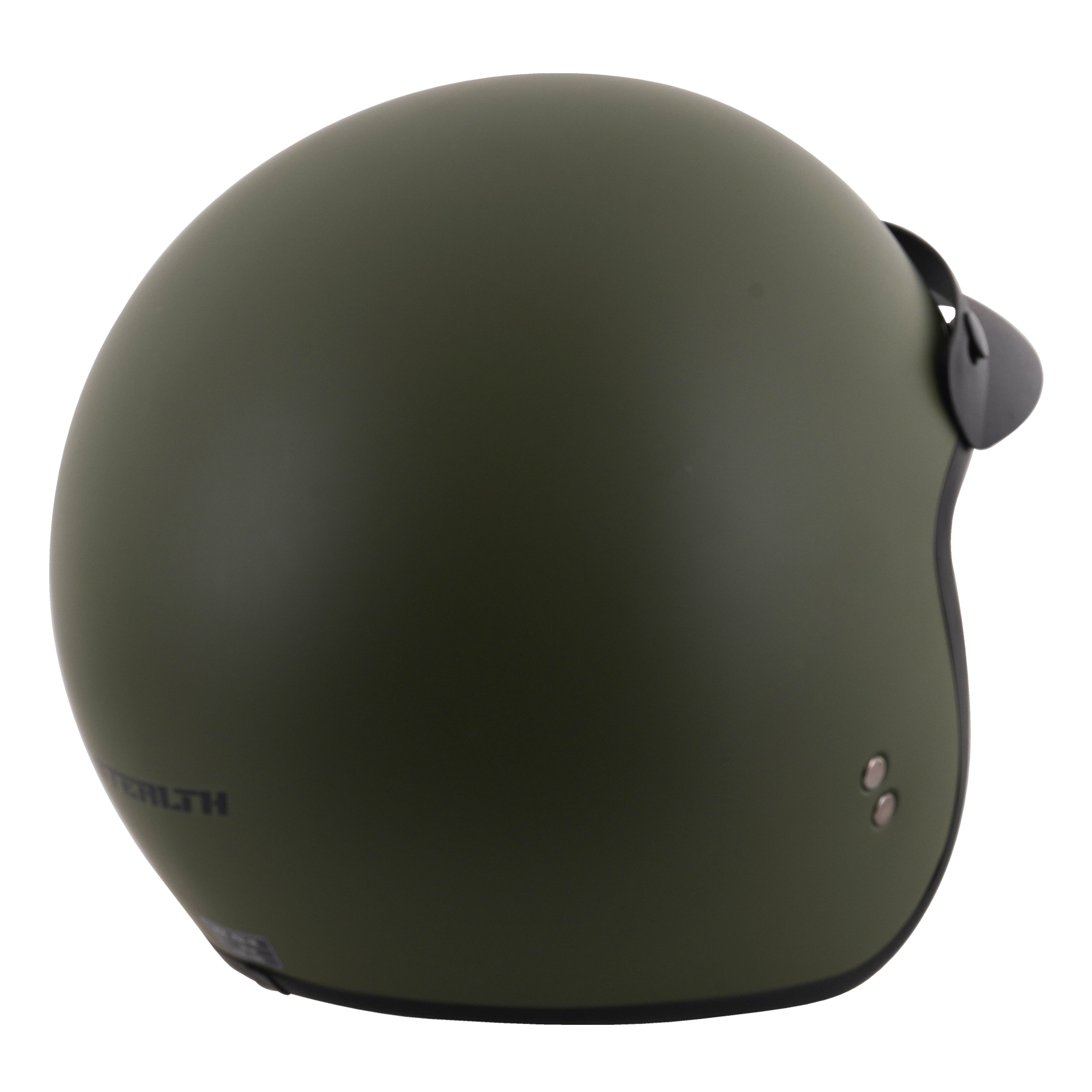 Stealth Open Face Helmet With Peak - Matt Green