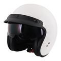 Stealth Open Face Helmet With Peak - Gloss White