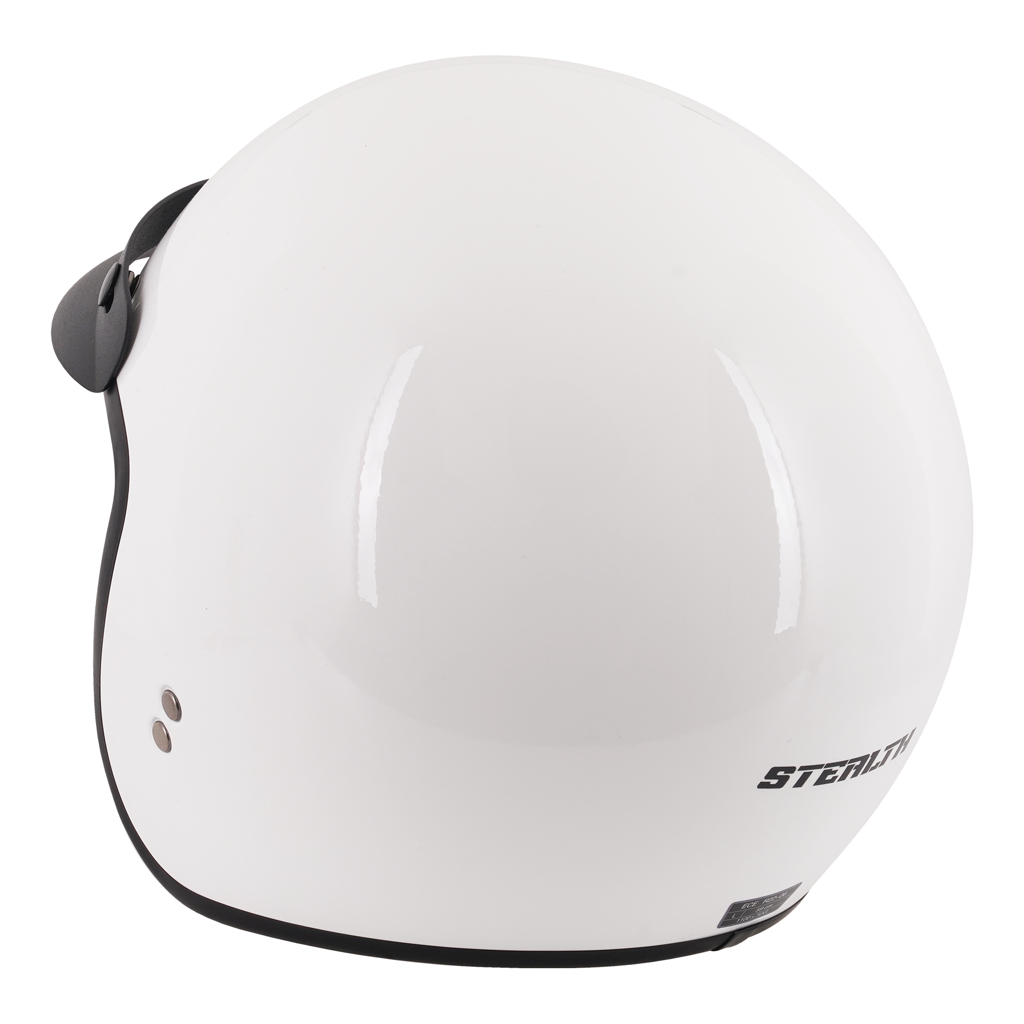 Stealth Open Face Helmet With Peak - Gloss White