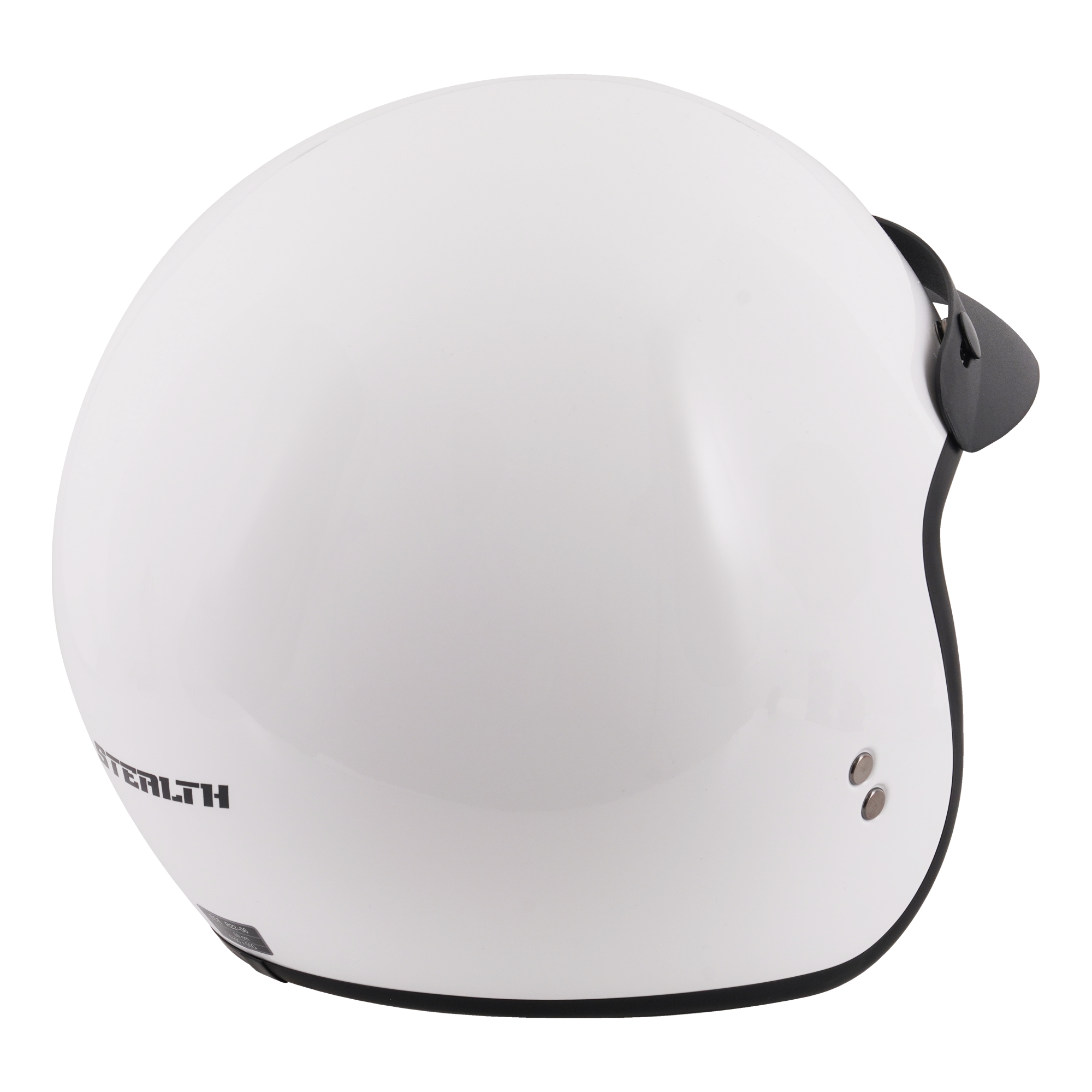 Stealth Open Face Helmet With Peak - Gloss White