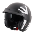Stealth Open Face Helmet With Peak - Mono Jack