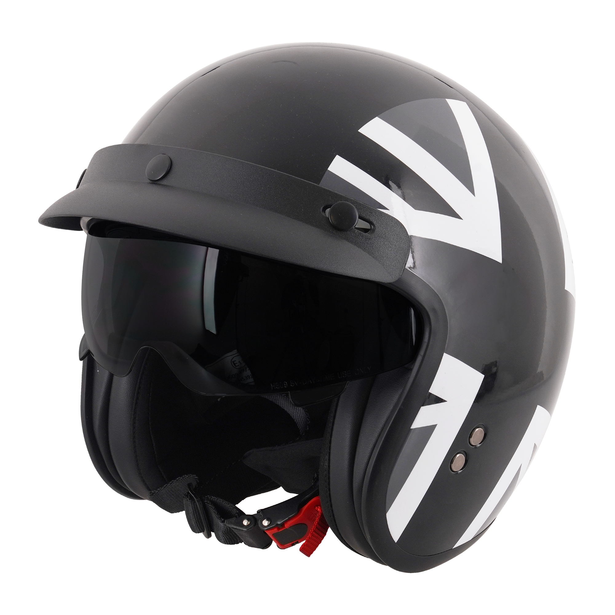 Stealth Open Face Helmet With Peak - Mono Jack