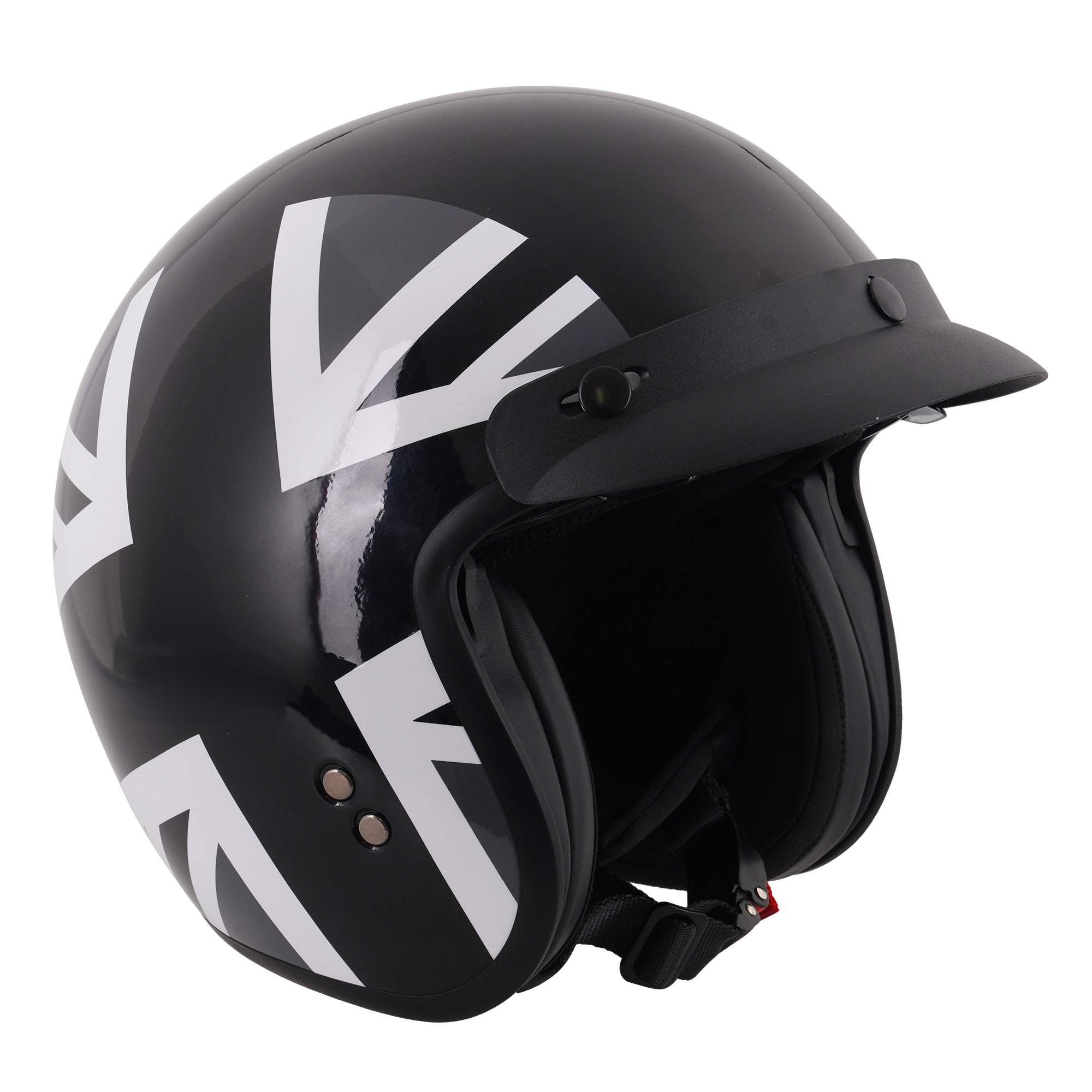 Stealth Open Face Helmet With Peak - Mono Jack
