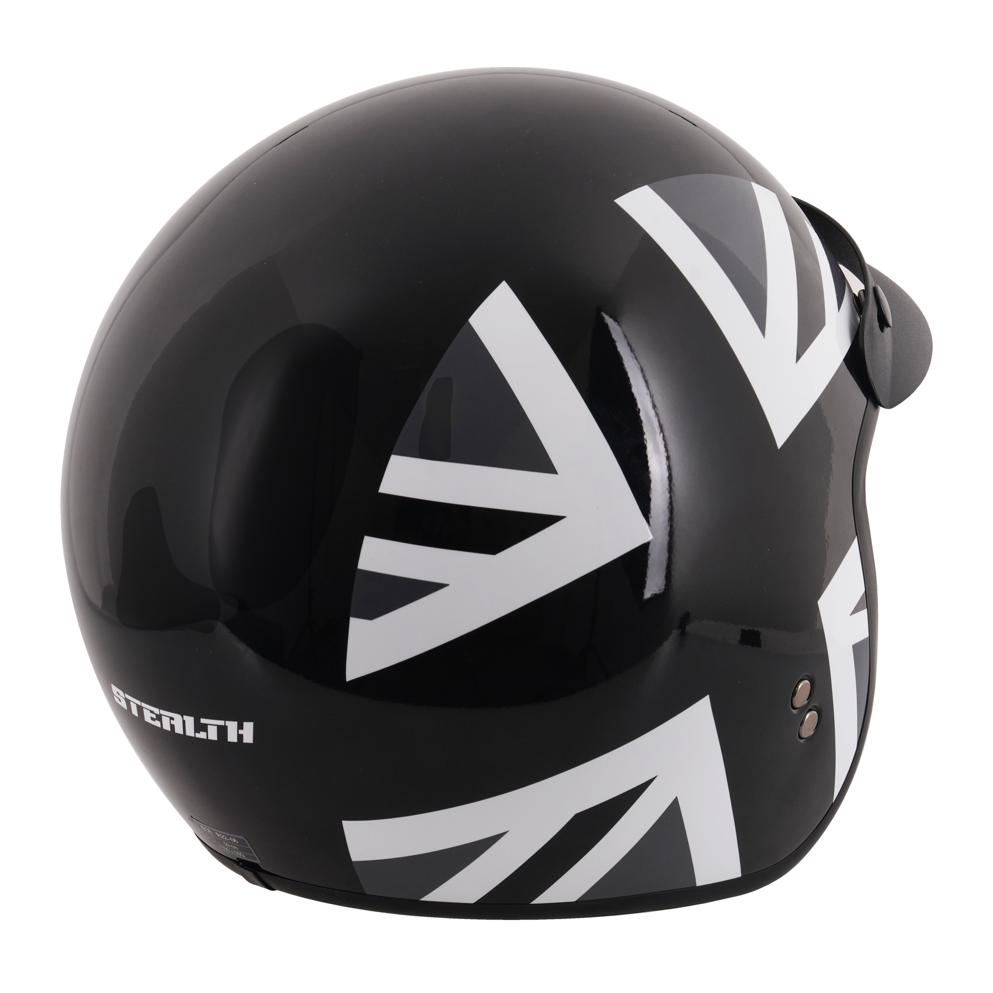 Stealth Open Face Helmet With Peak - Mono Jack