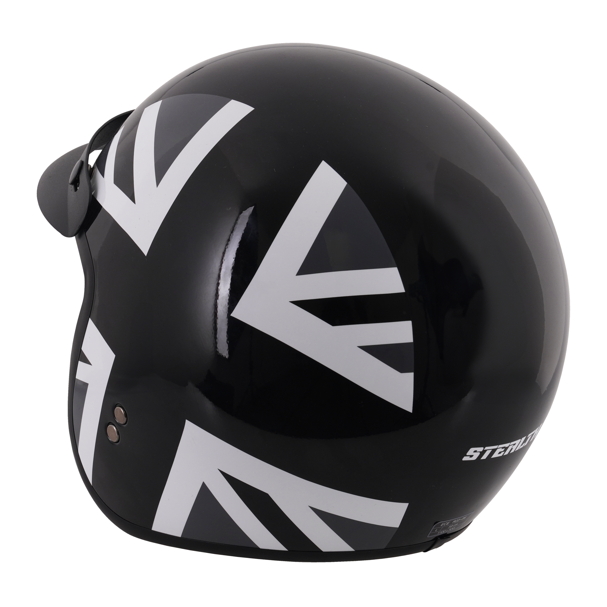 Stealth Open Face Helmet With Peak - Mono Jack
