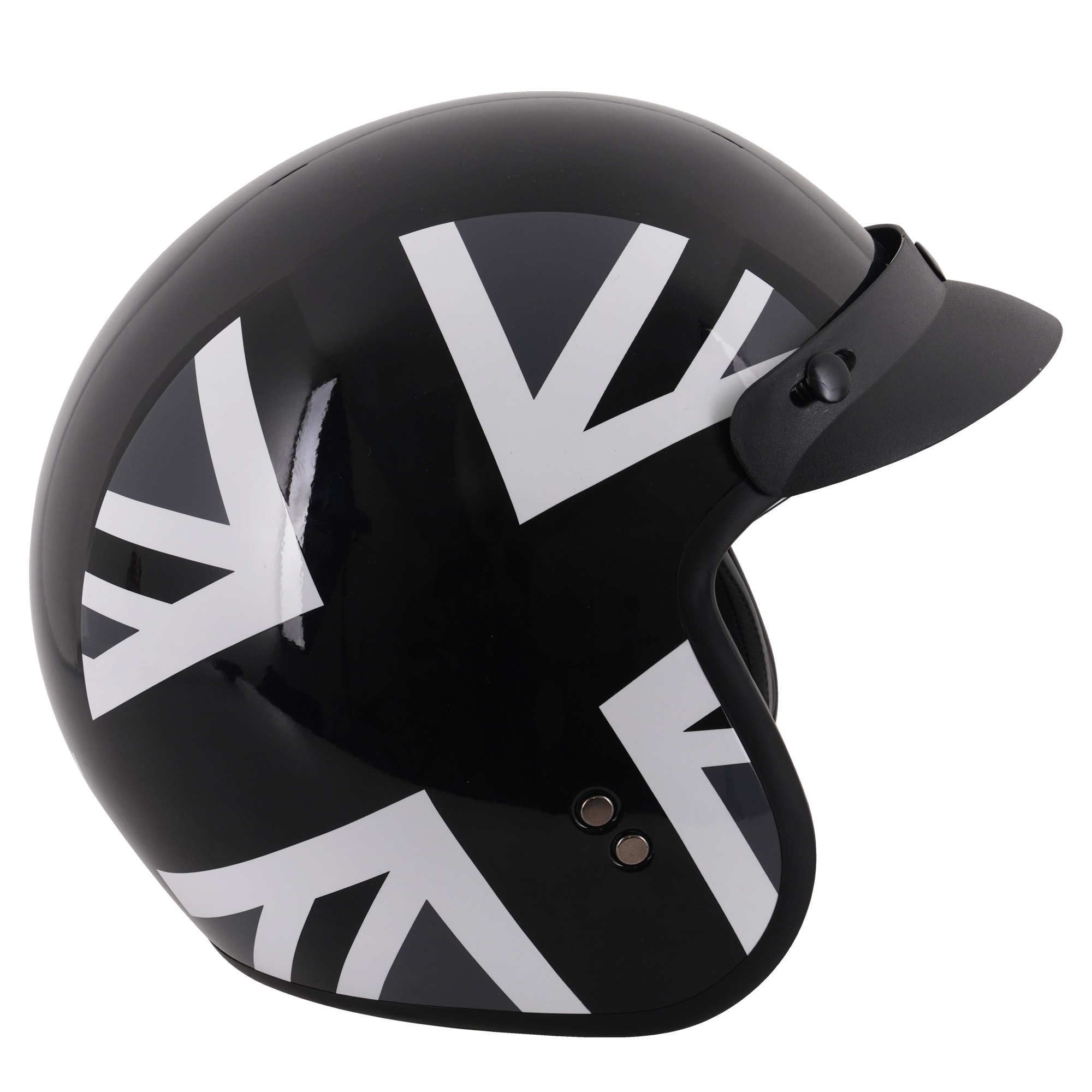 Stealth Open Face Helmet With Peak - Mono Jack