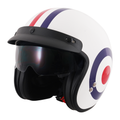 Stealth Open Face Helmet With Peak - Roundel