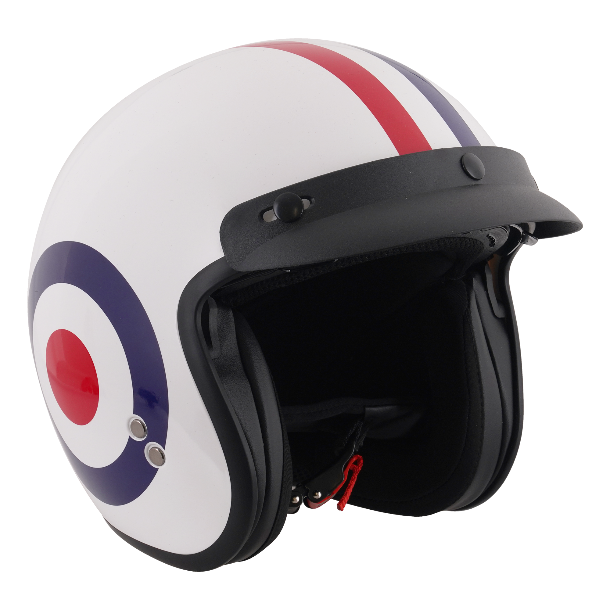 Stealth Open Face Helmet With Peak - Roundel