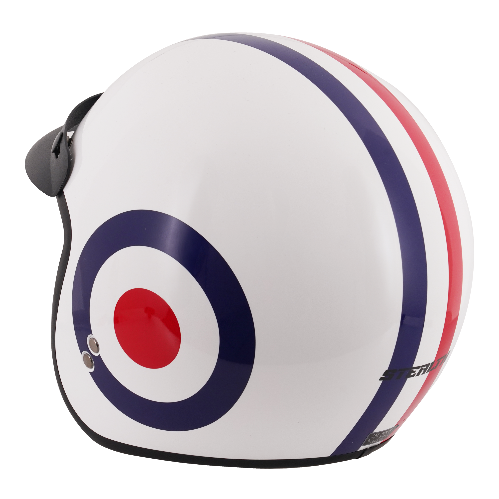 Stealth Open Face Helmet With Peak - Roundel