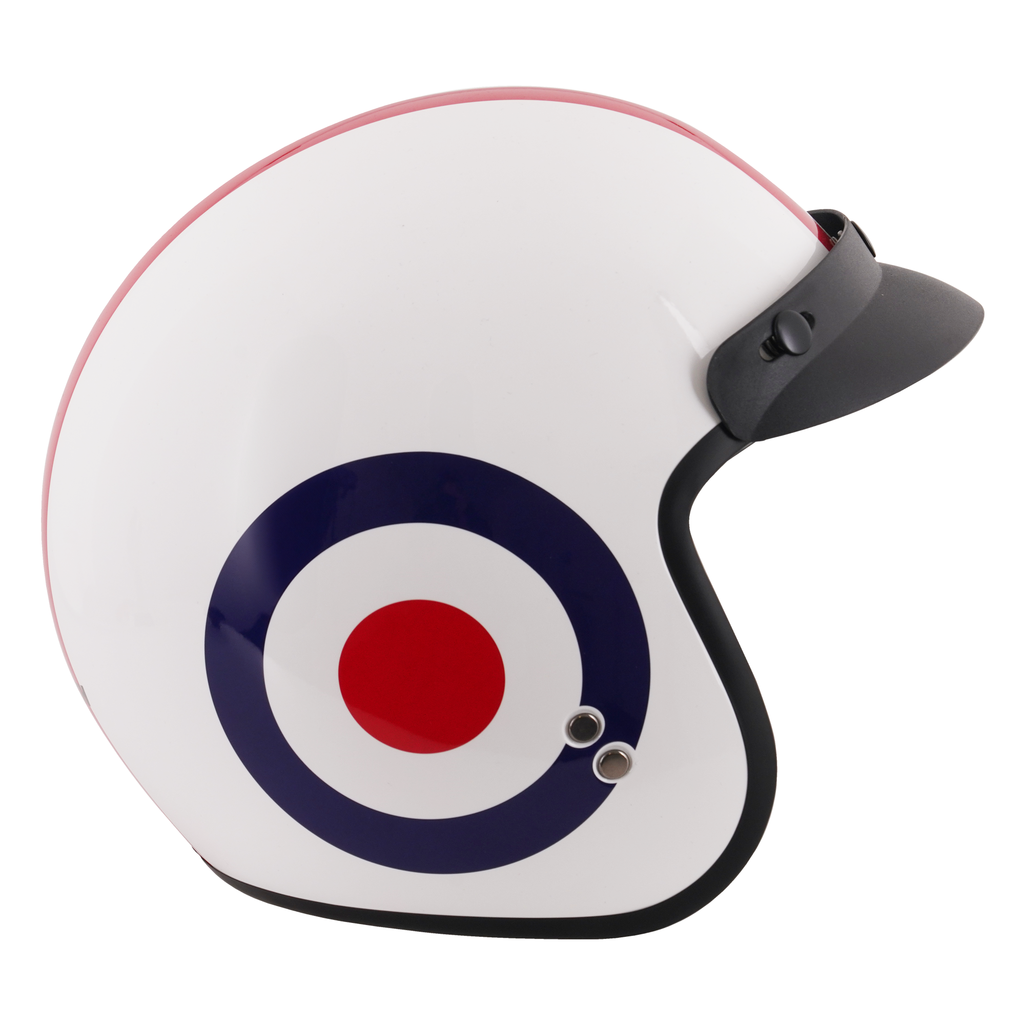 Stealth Open Face Helmet With Peak - Roundel