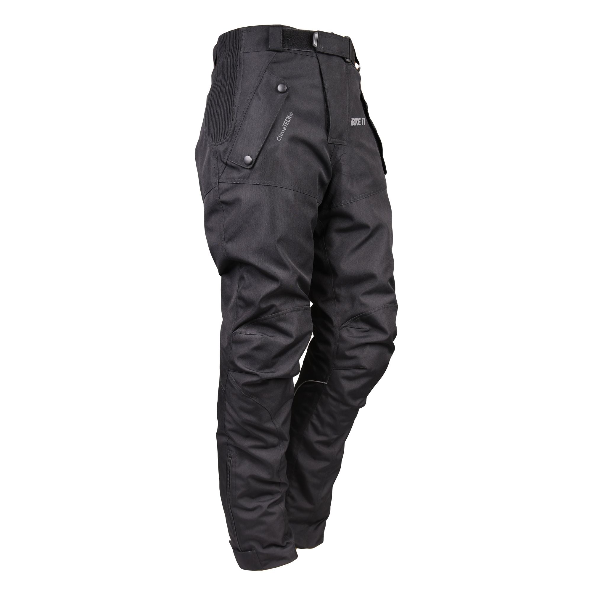 Bike It 'Triple Black' Ultimate Textile Adventure Waterproof Motorcycle Pants/Trousers