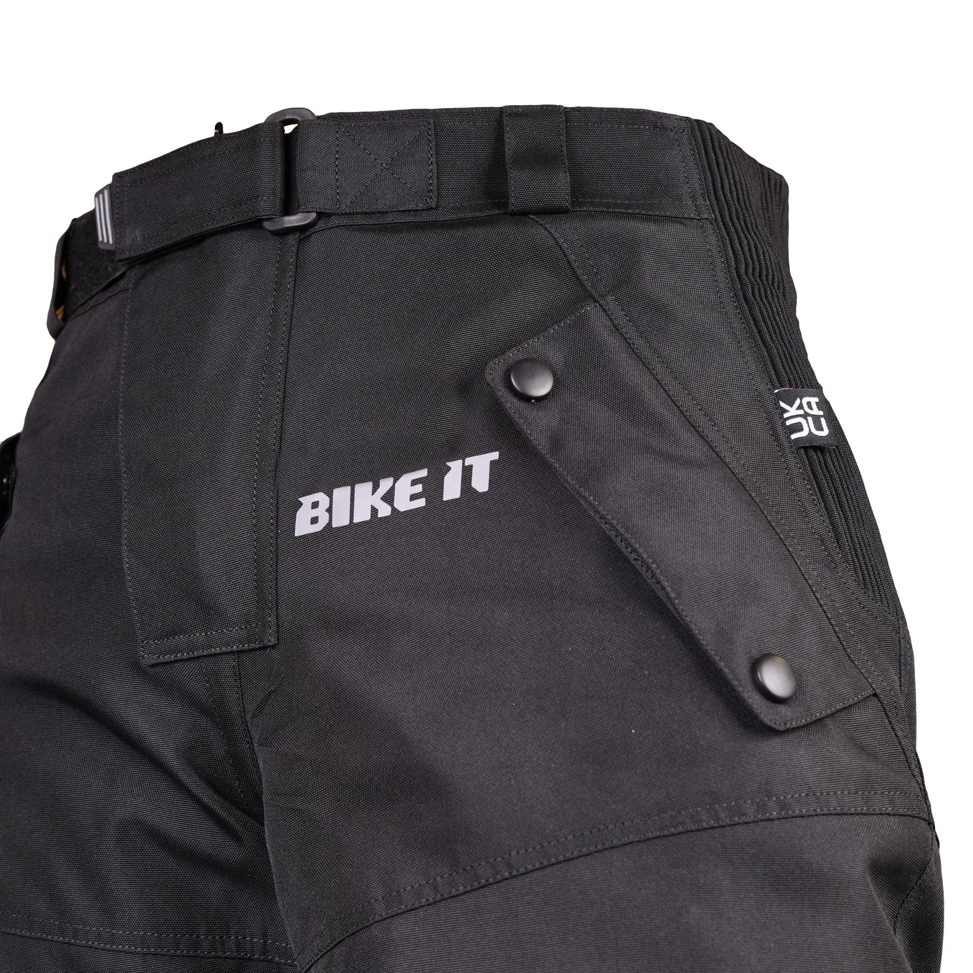 Bike It 'Triple Black' Ultimate Textile Adventure Waterproof Motorcycle Pants/Trousers