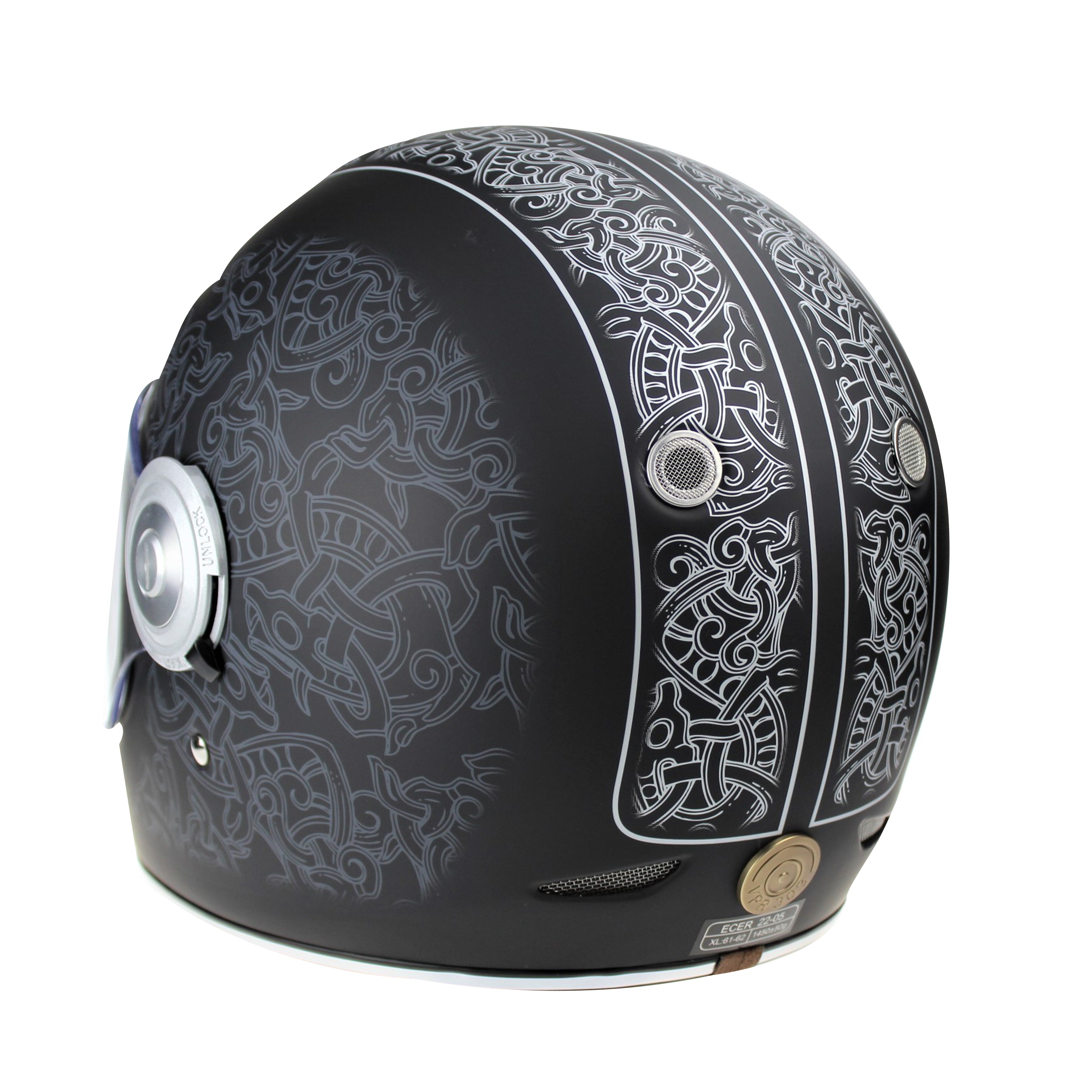 Viper VPR.303 F656 Retro / Vintage Full Face Motorcycle Helmet Jorvik